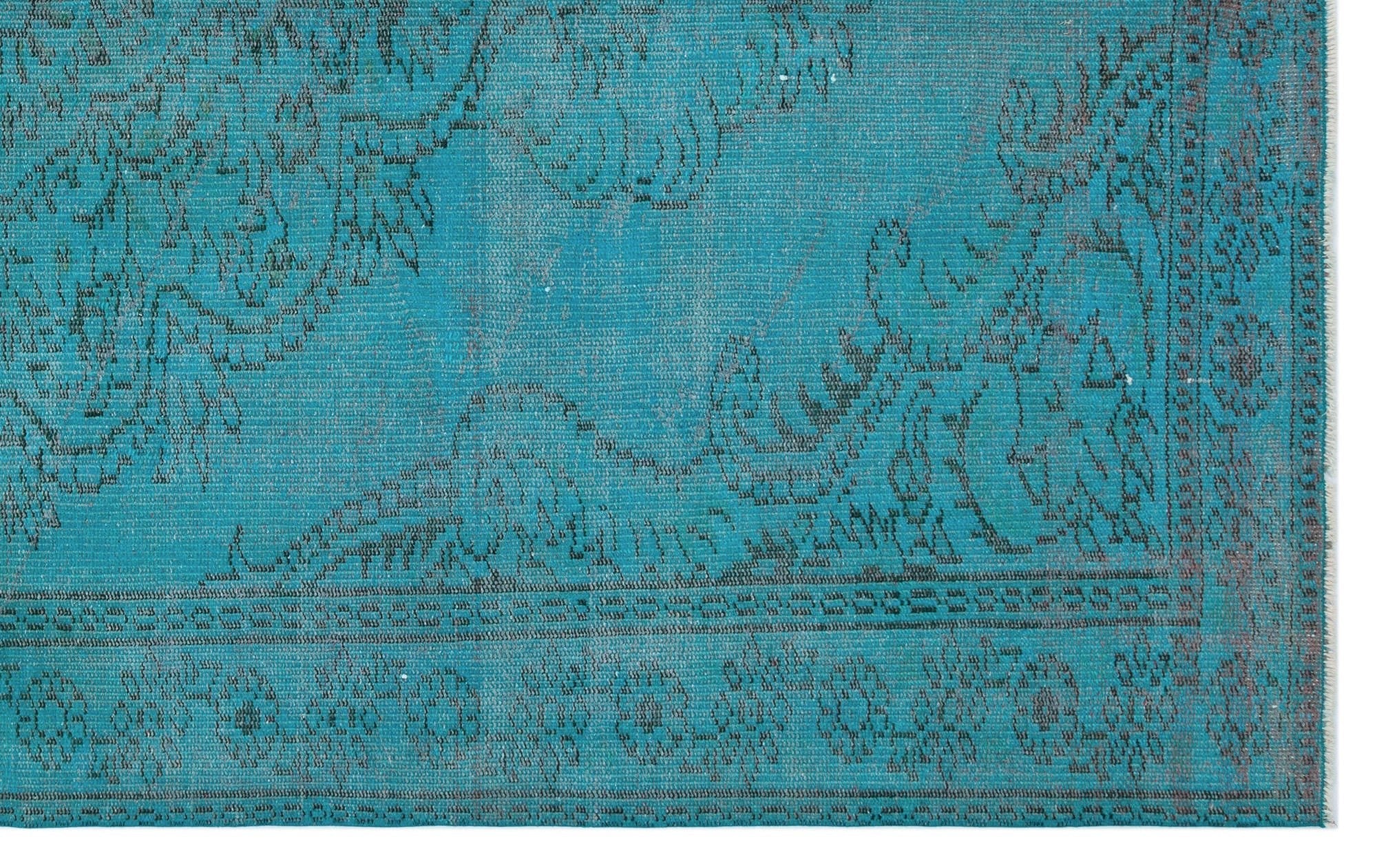 Atina 28732 Turquoise Vintage Wool Handmade Area Rug 5'6" x 8'10"