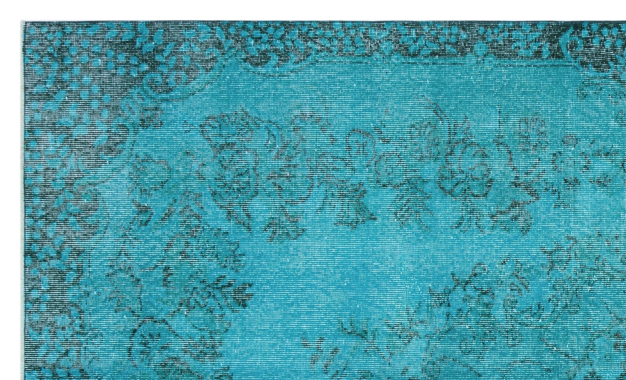 Atina 28787 Turquoise Vintage Wool Handmade Area Rug 5'2" x 8'8"