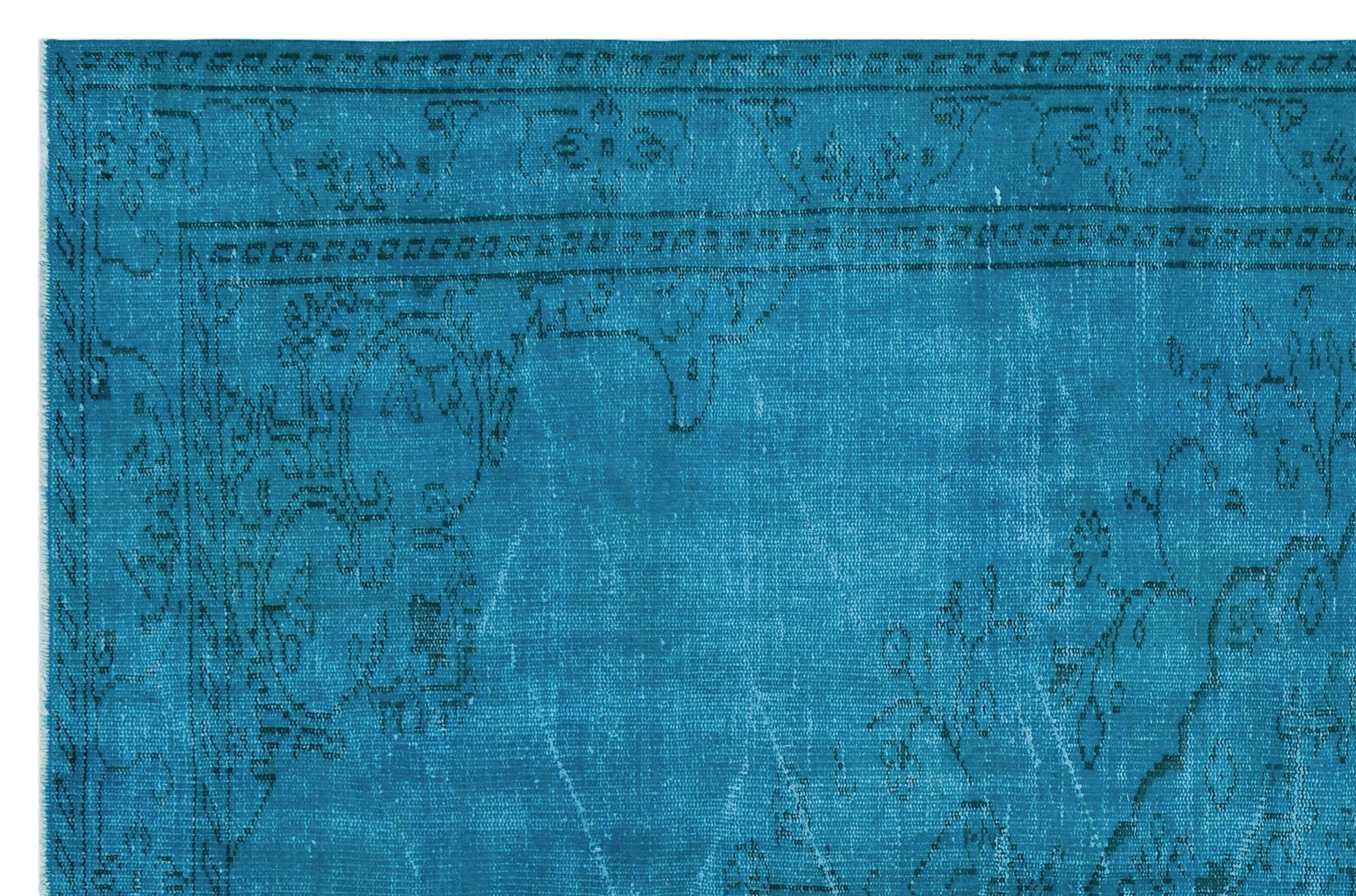 Atina 28952 Turquoise Vintage Wool Handmade Area Rug 5'9" x 8'9"