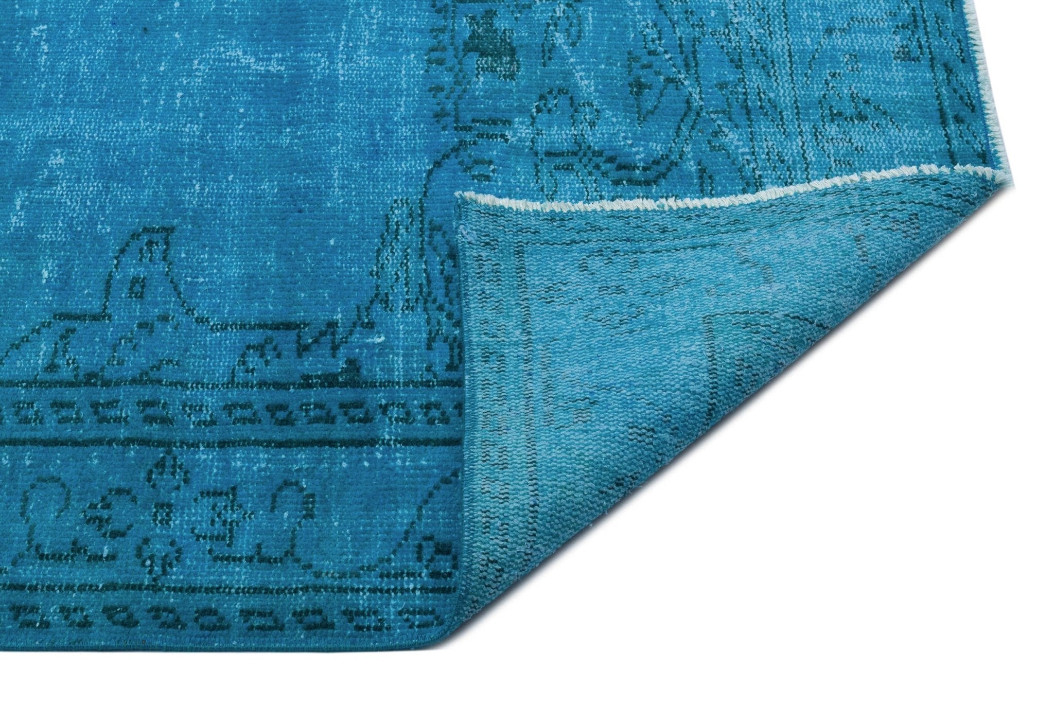 Atina 28952 Turquoise Vintage Wool Handmade Area Rug 5'9" x 8'9"