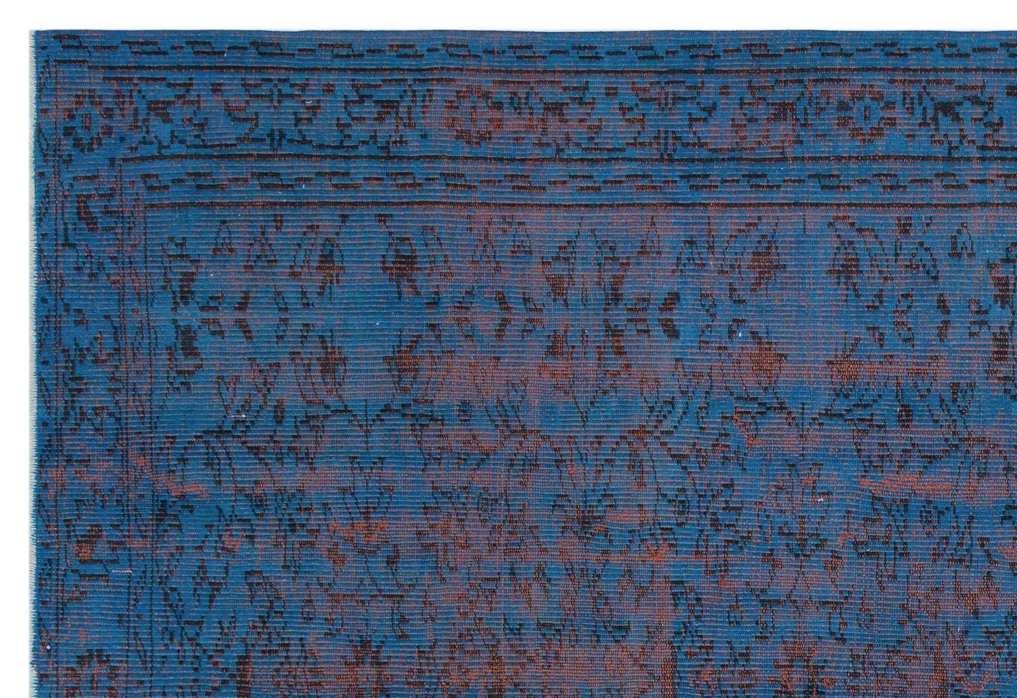 Atina 28968 Blue Vintage Wool Handmade Area Rug 6'0" x 8'10"