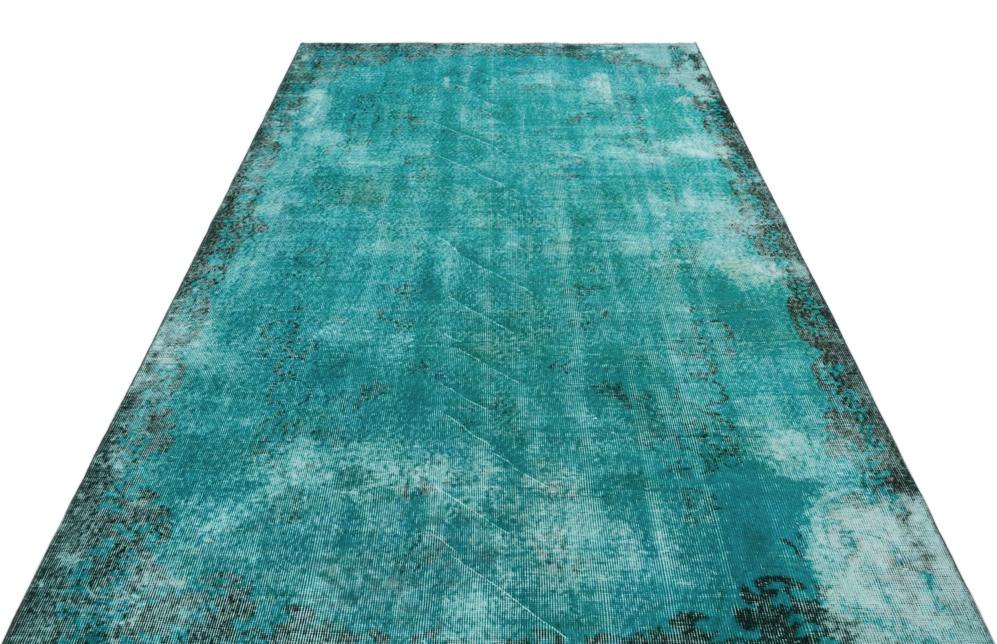 Atina 28991 Turquoise Vintage Wool Handmade Area Rug 5'7" x 9'1"