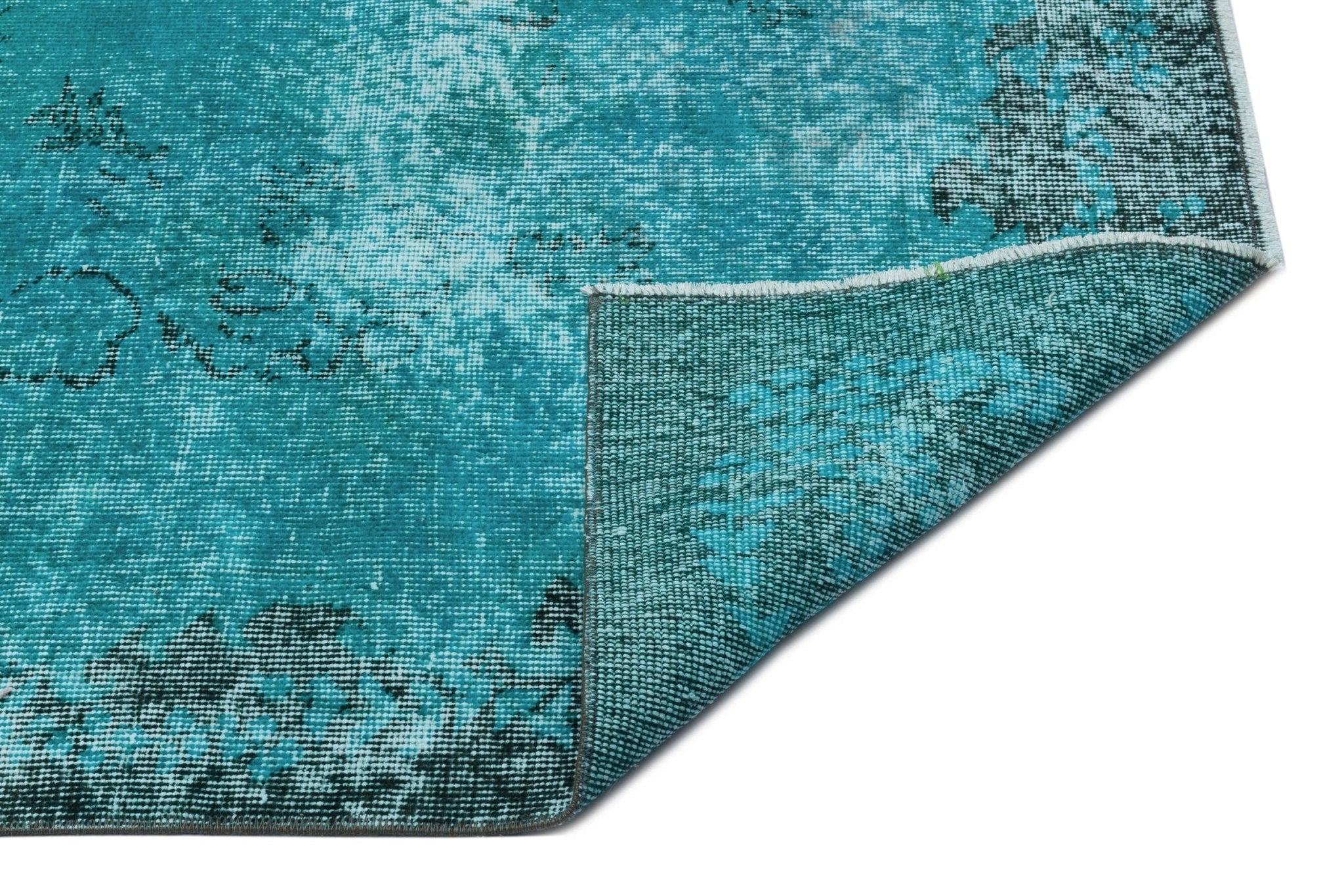 Atina 28991 Turquoise Vintage Wool Handmade Area Rug 5'7" x 9'1"