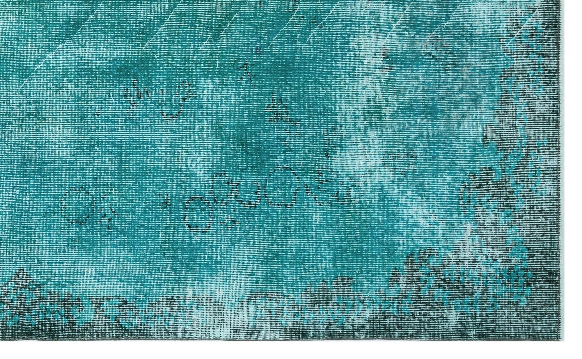 Atina 28991 Turquoise Vintage Wool Handmade Area Rug 5'7" x 9'1"