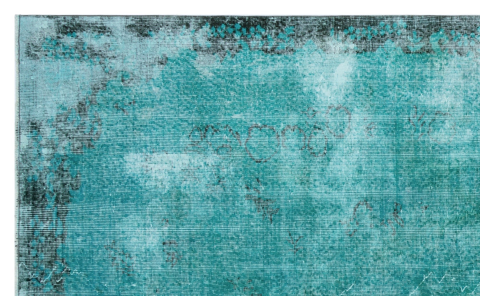 Atina 28991 Turquoise Vintage Wool Handmade Area Rug 5'7" x 9'1"
