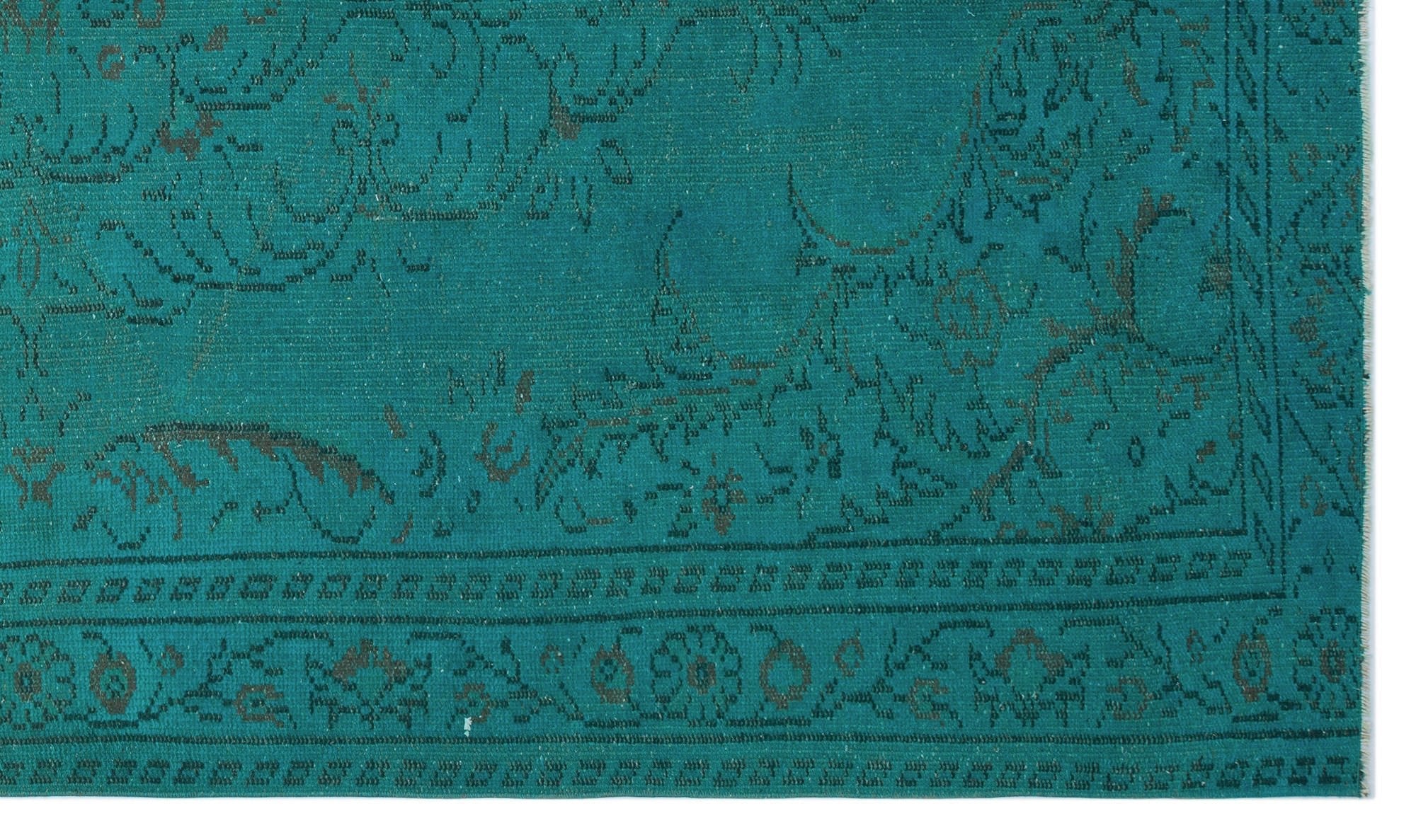 Atina 29034 Green Vintage Wool Handmade Area Rug 5'5" x 9'2"