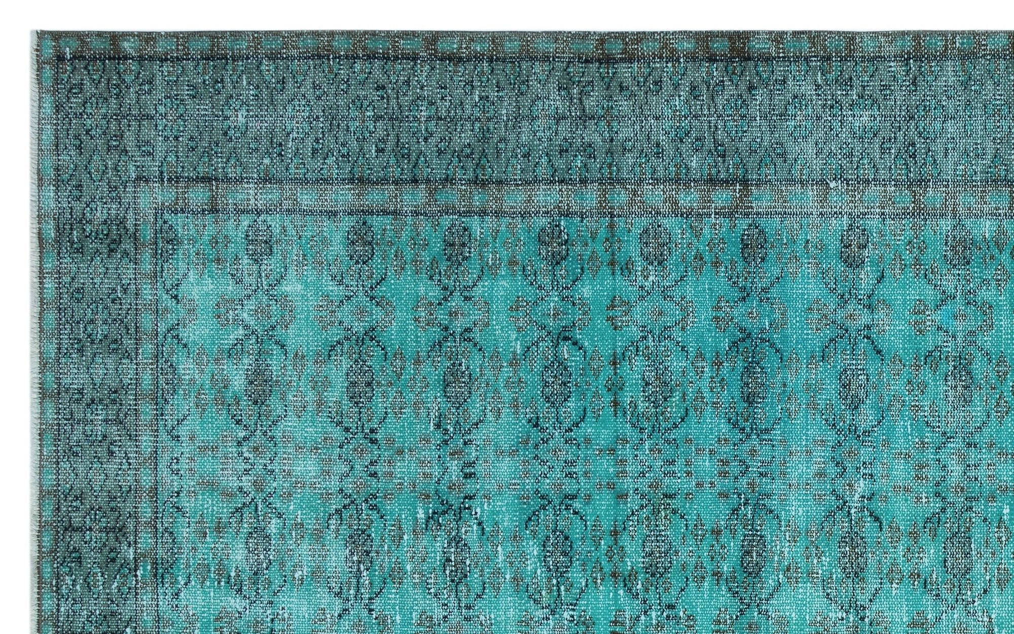Atina 29044 Turquoise Vintage Wool Handmade Area Rug 5'6" x 8'10"