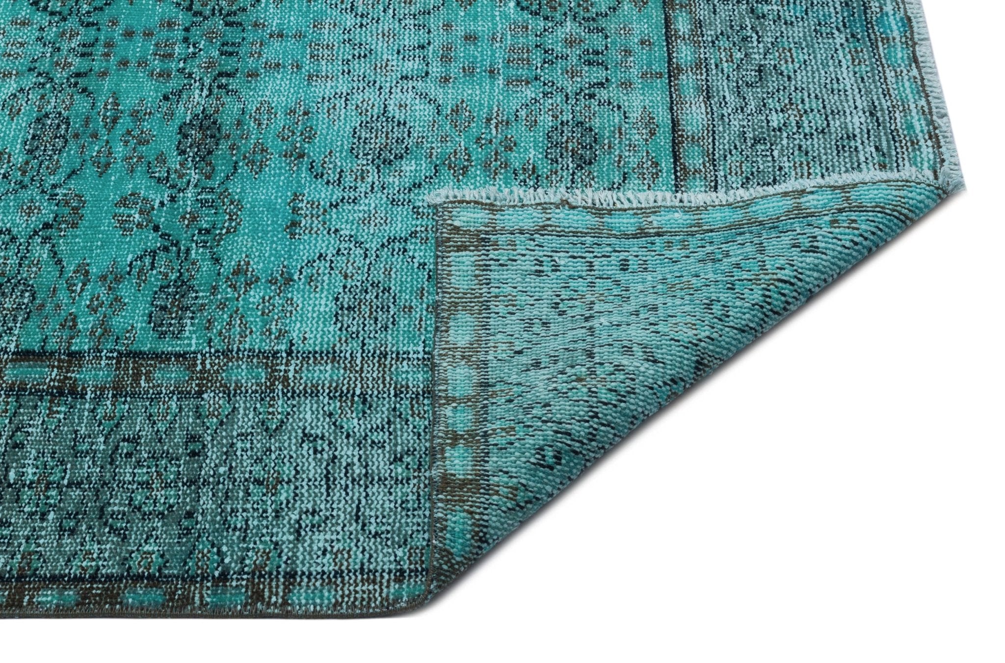 Atina 29044 Turquoise Vintage Wool Handmade Area Rug 5'6" x 8'10"
