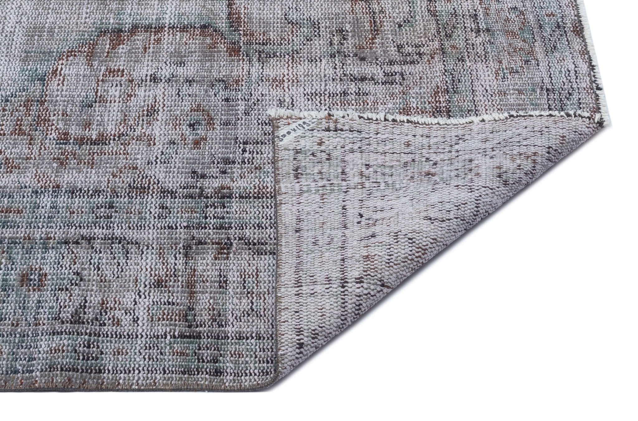 Atina 29572 Grey Vintage Wool Handmade Area Rug 6'2" x 9'7"