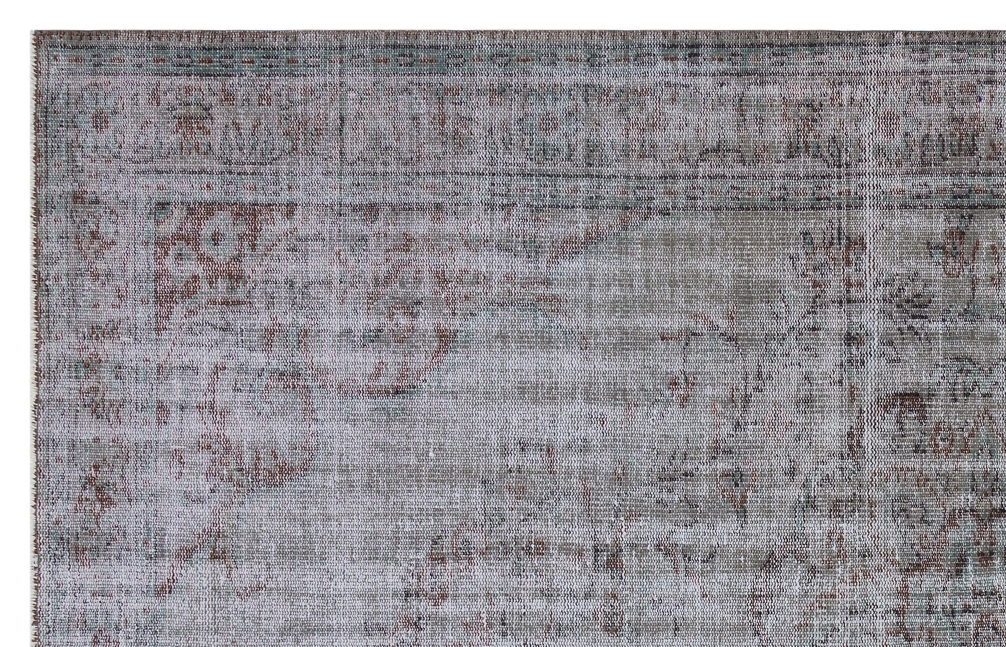 Atina 29572 Grey Vintage Wool Handmade Area Rug 6'2" x 9'7"