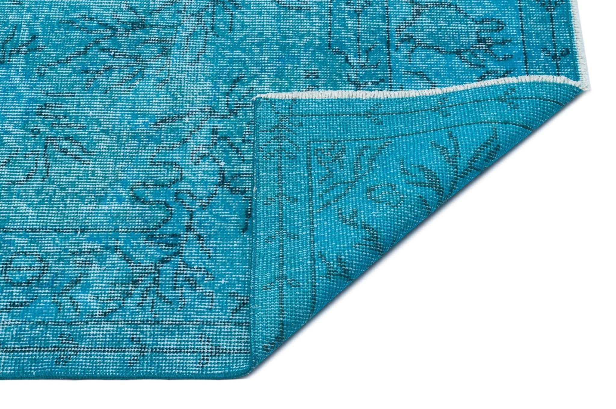 Atina 29588 Turquoise Vintage Wool Handmade Area Rug 5'5" x 9'1"
