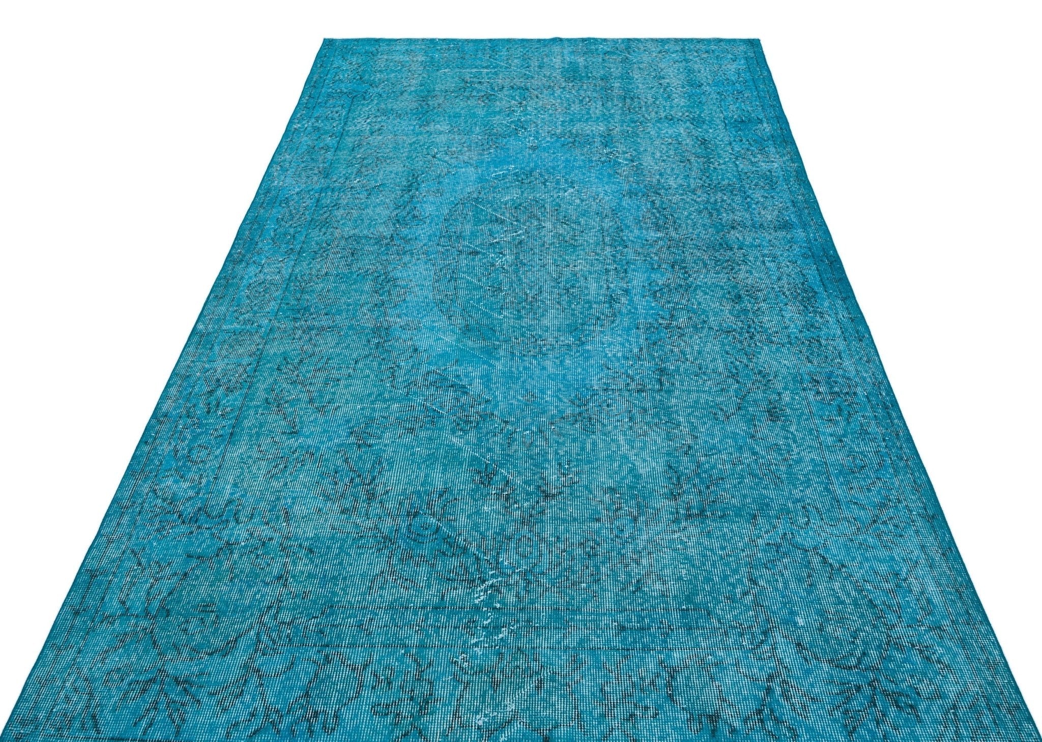 Atina 29588 Turquoise Vintage Wool Handmade Area Rug 5'5" x 9'1"