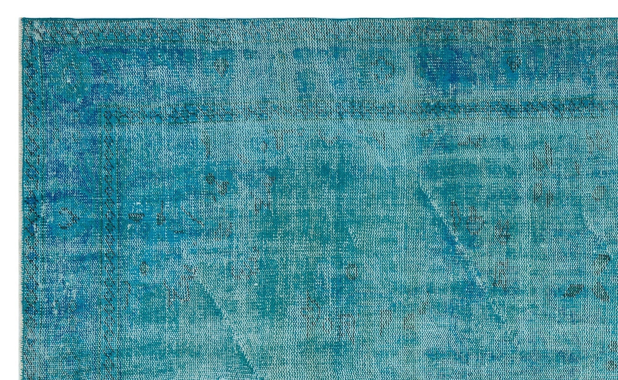 Atina 29644 Turquoise Vintage Wool Handmade Area Rug 5'7" x 9'1"