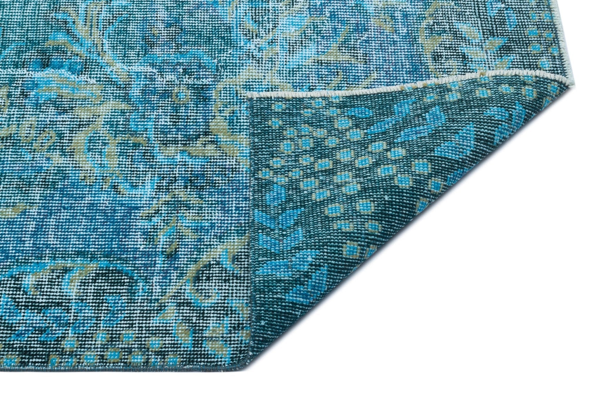 Atina 29647 Turquoise Vintage Wool Handmade Area Rug 5'9" x 9'5"
