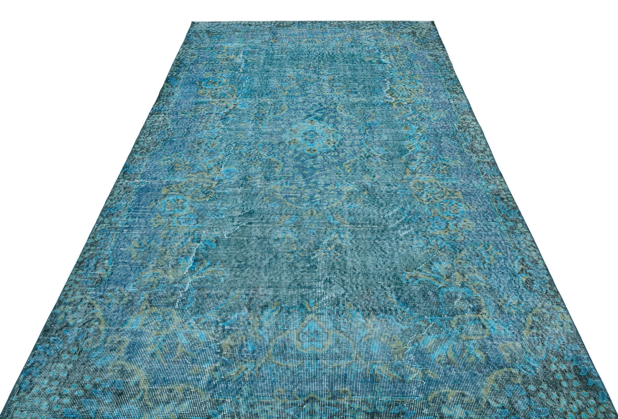 Atina 29647 Turquoise Vintage Wool Handmade Area Rug 5'9" x 9'5"