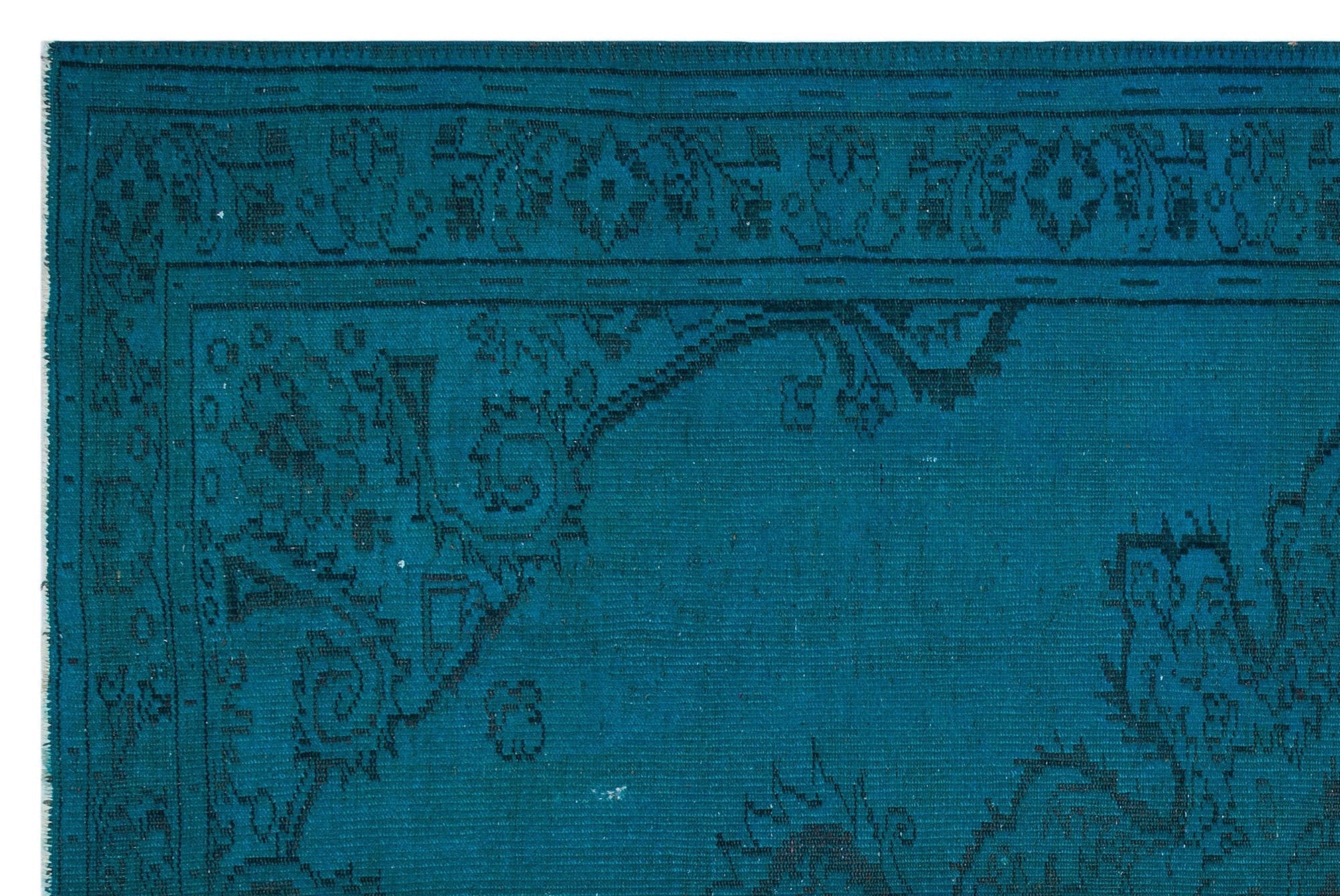 Atina 29681 Dark Blue Vintage Wool Handmade Area Rug 5'3" x 10'10"