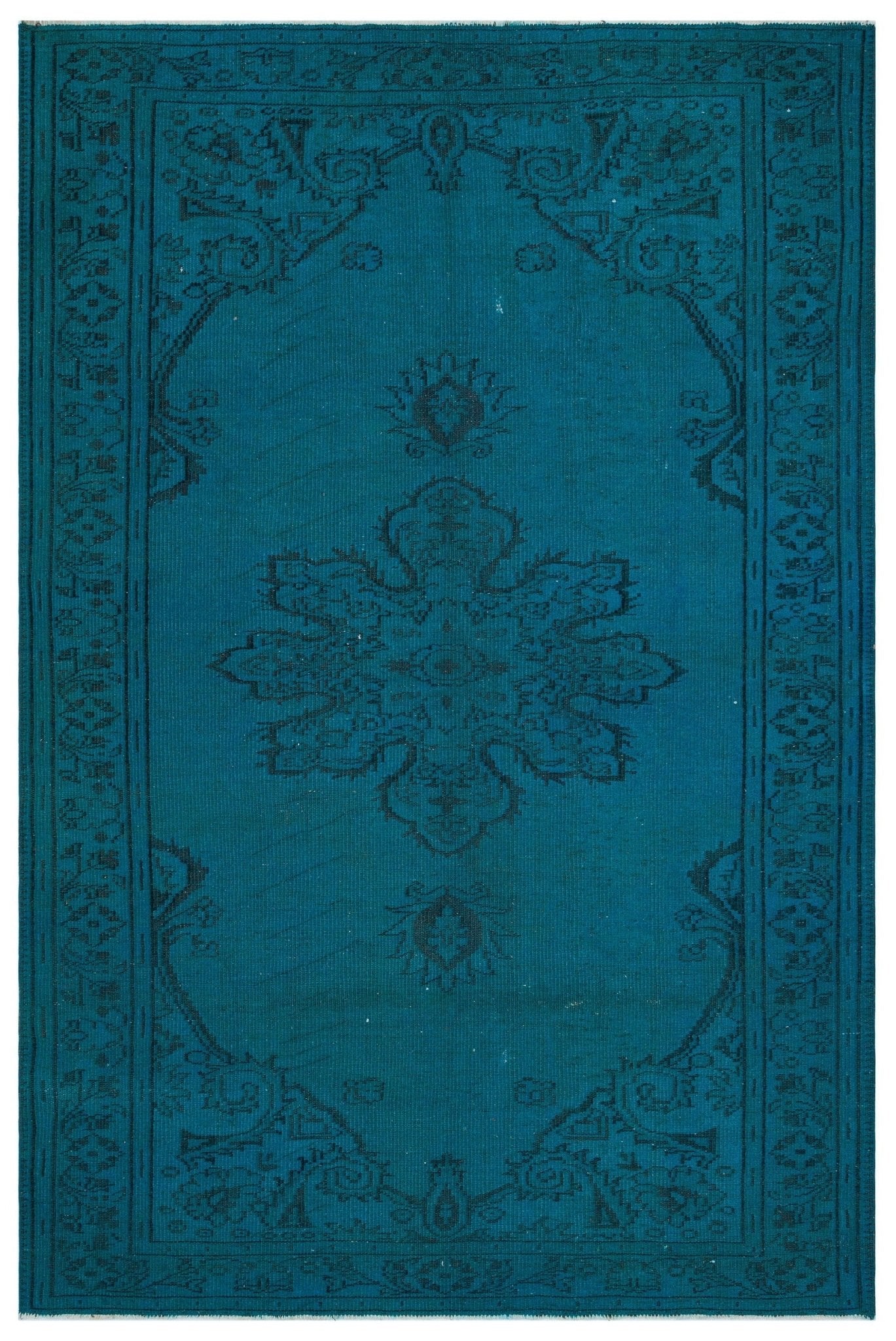 Atina 29681 Dark Blue Vintage Wool Handmade Area Rug 5'3" x 10'10"