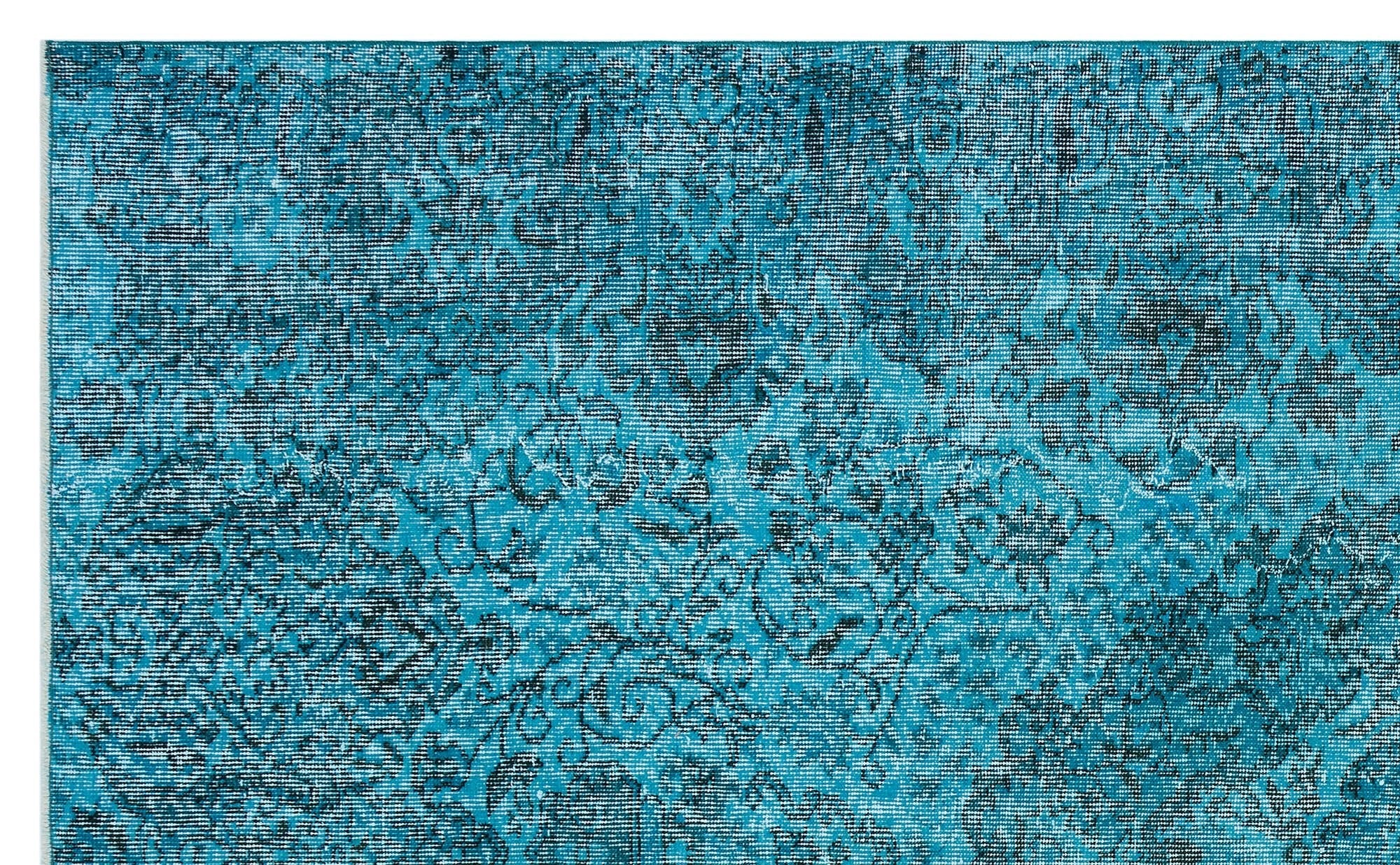 Atina 29691 Turquoise Vintage Wool Handmade Area Rug 5'5" x 8'11"
