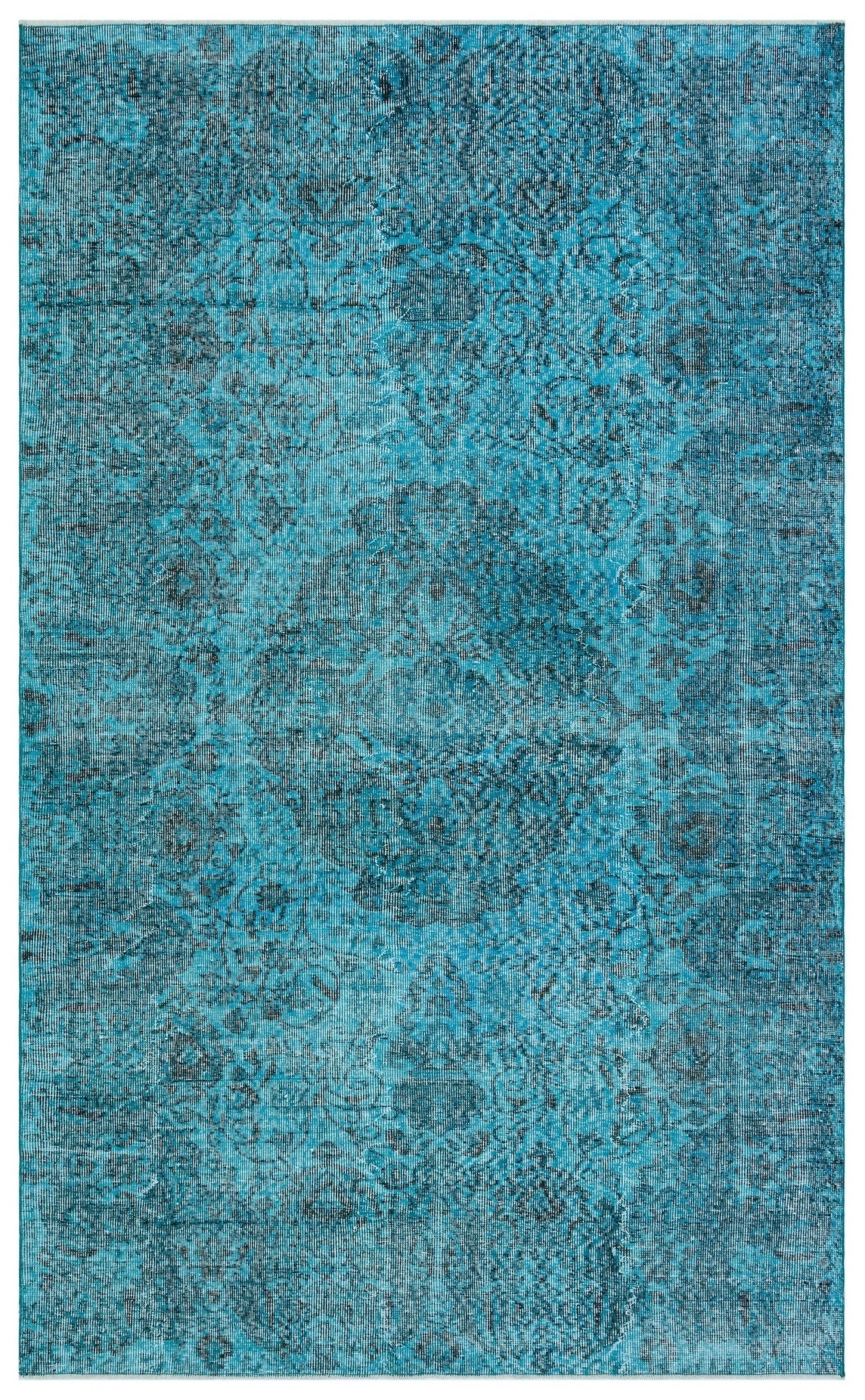 Atina 29691 Turquoise Vintage Wool Handmade Area Rug 5'5" x 8'11"