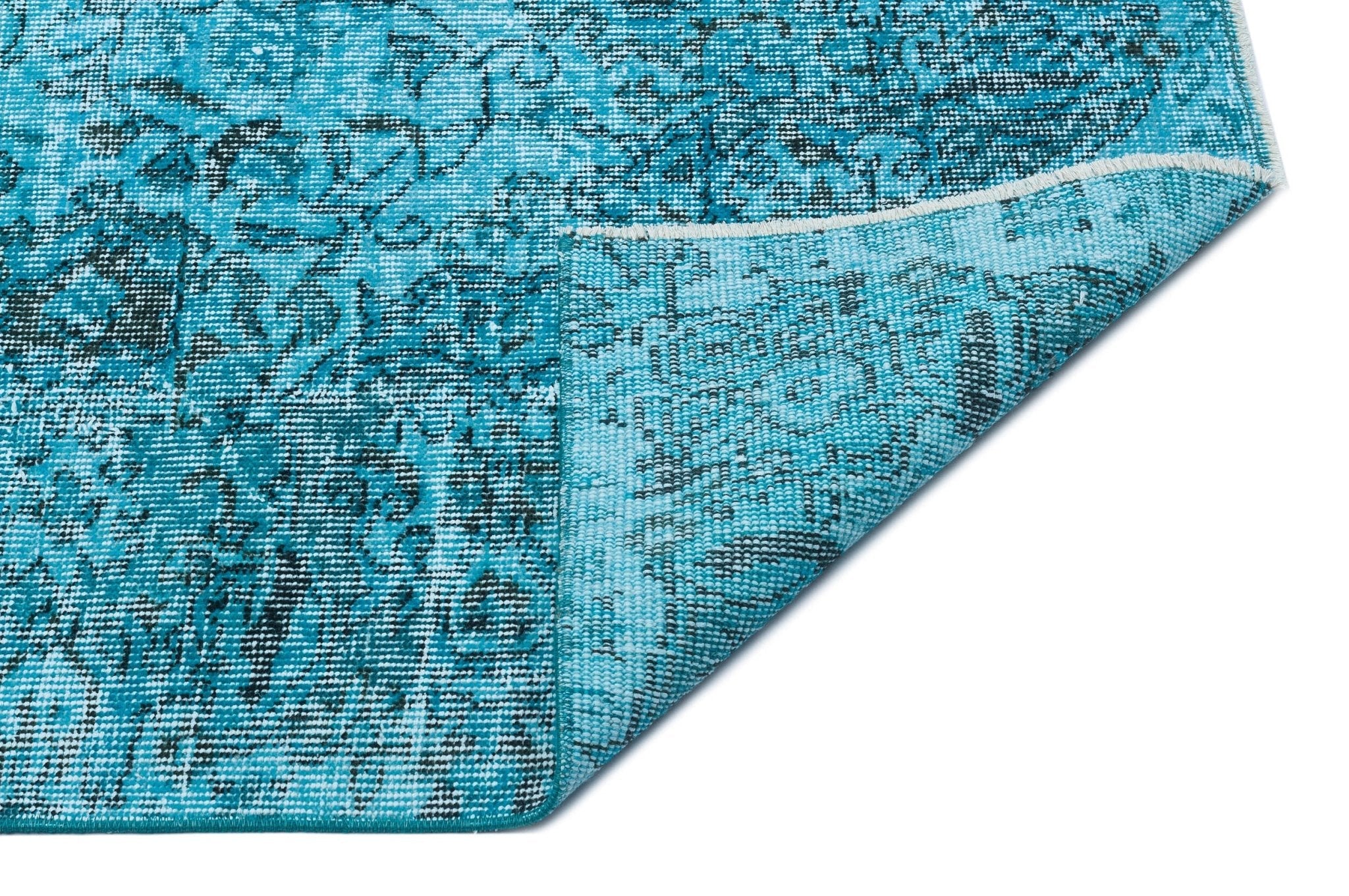 Atina 29691 Turquoise Vintage Wool Handmade Area Rug 5'5" x 8'11"