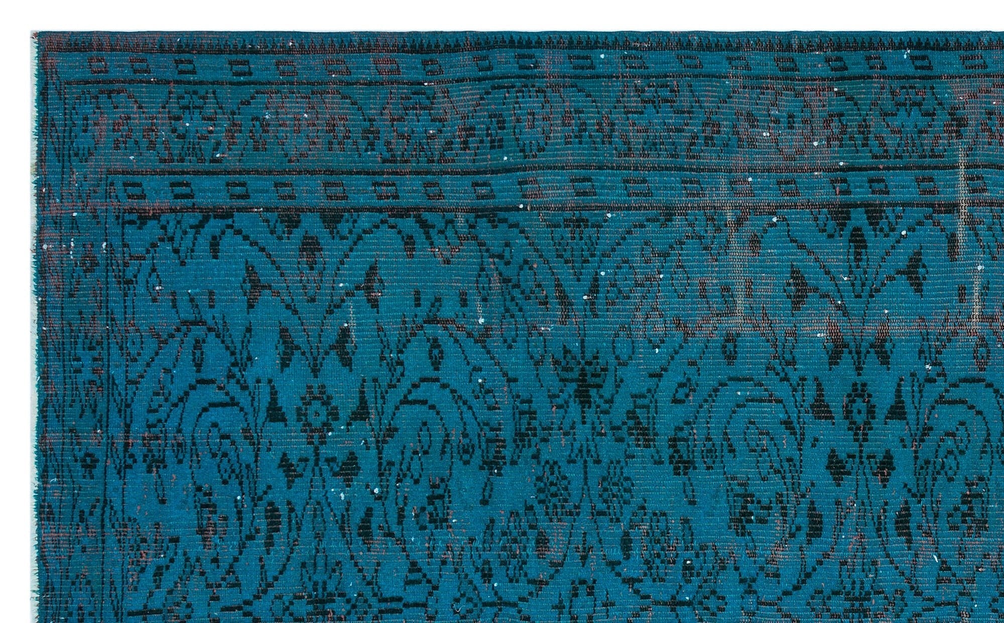 Atina 29695 Turquoise Vintage Wool Handmade Area Rug 5'7" x 8'11"