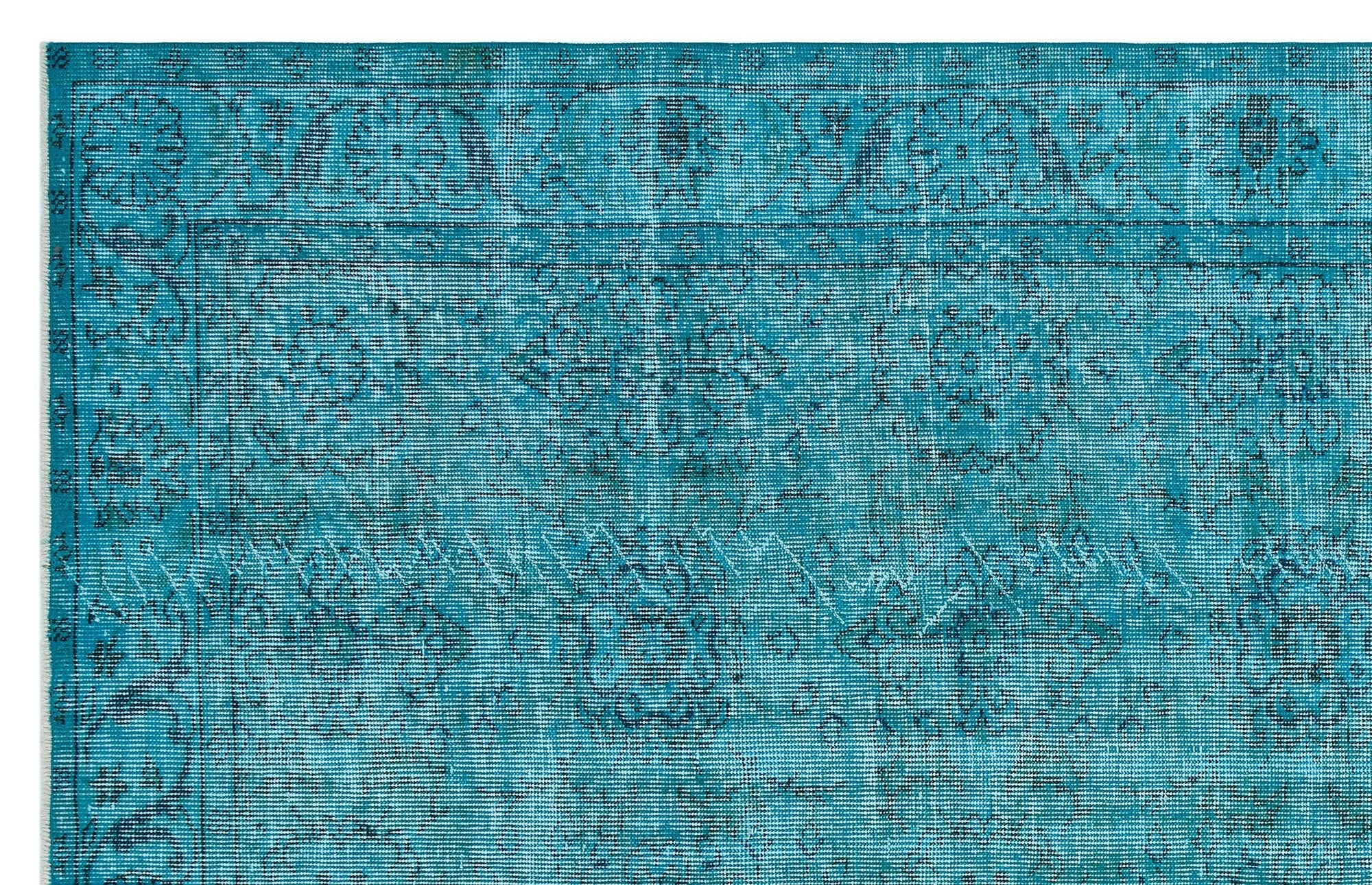 Atina 29709 Turquoise Vintage Wool Handmade Area Rug 5'10" x 9'2"
