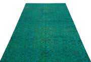 Atina 29981 Green Vintage Wool Handmade Area Rug 4'10" x 7'9"