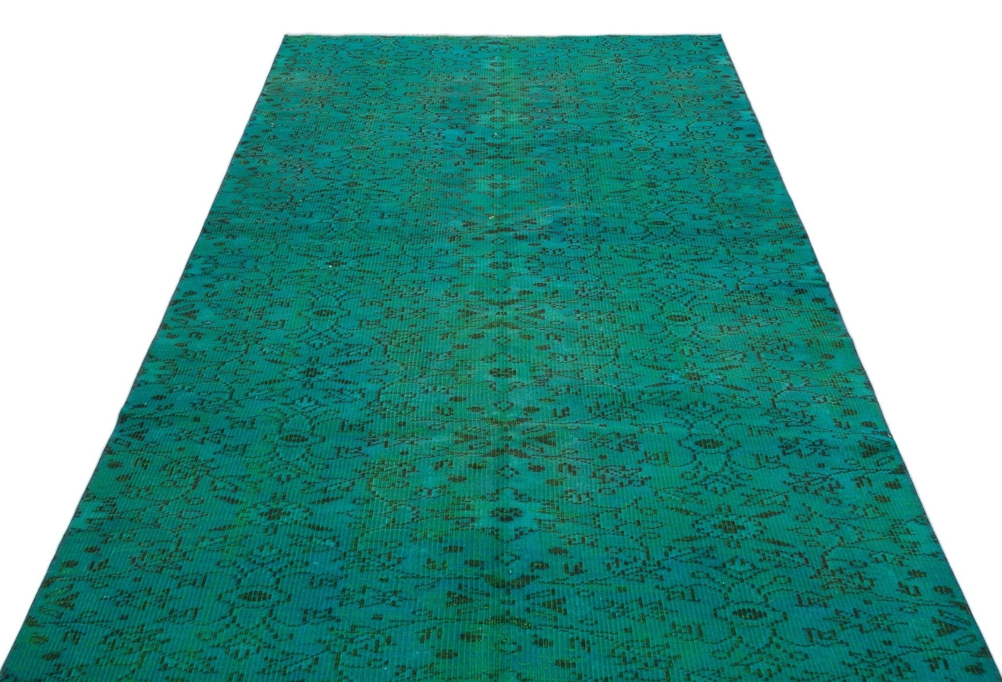 Atina 29981 Green Vintage Wool Handmade Area Rug 4'10" x 7'9"