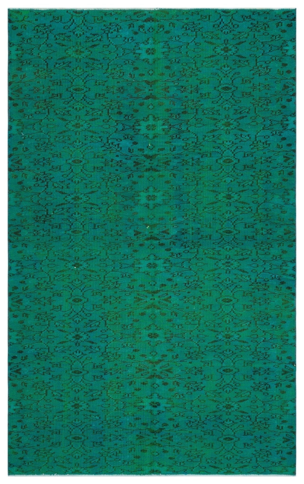 Atina 29981 Green Vintage Wool Handmade Area Rug 4'10" x 7'9"