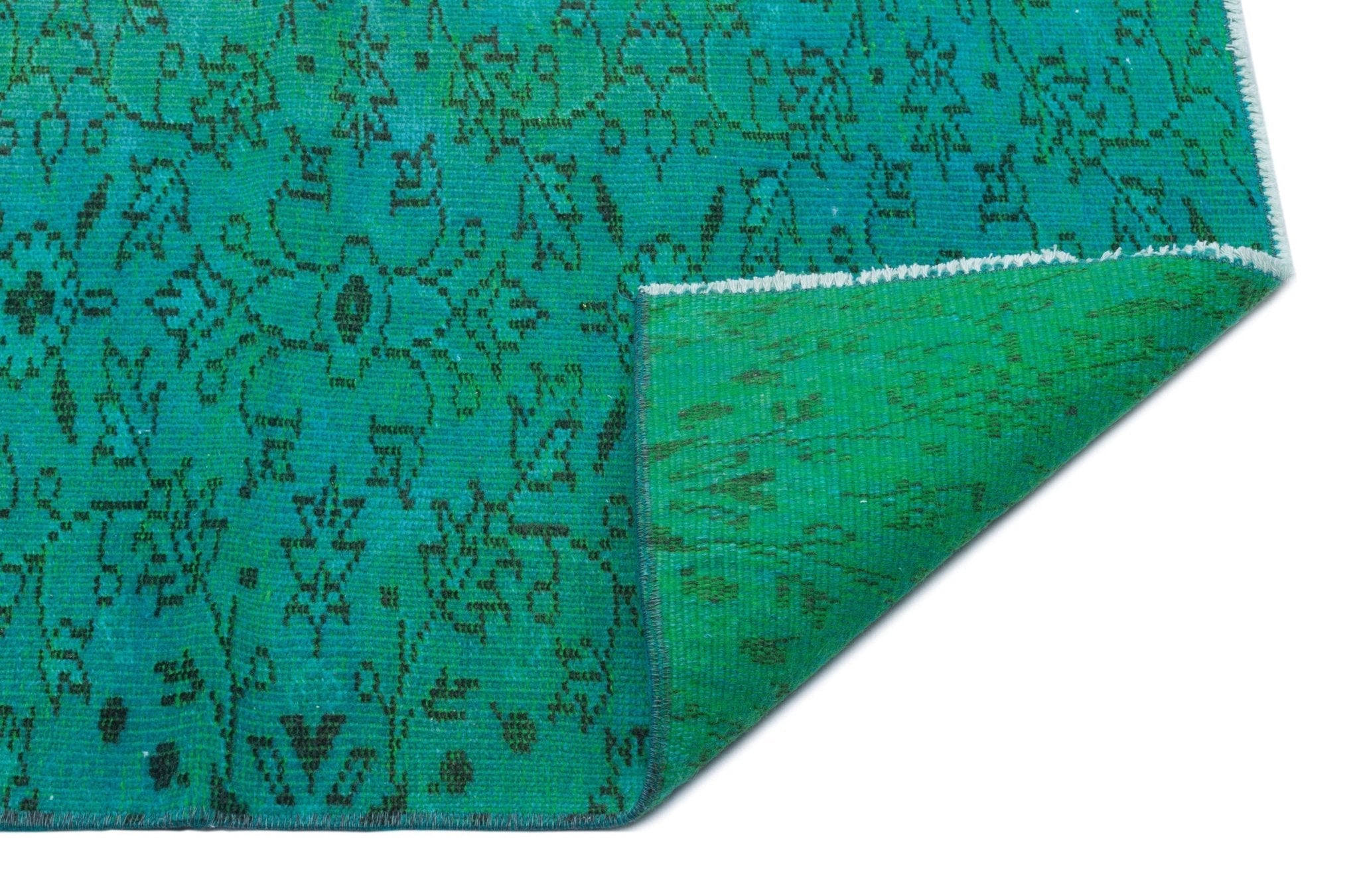 Atina 29981 Green Vintage Wool Handmade Area Rug 4'10" x 7'9"