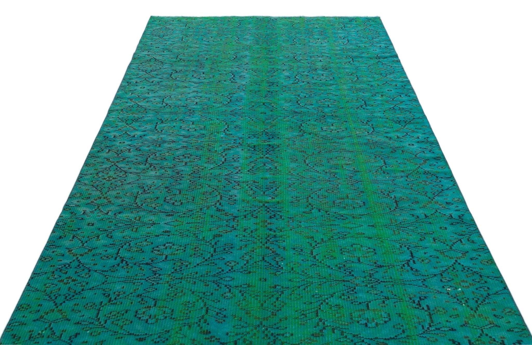 Atina 29982 Green Vintage Wool Handmade Area Rug 4'6" x 10'0"