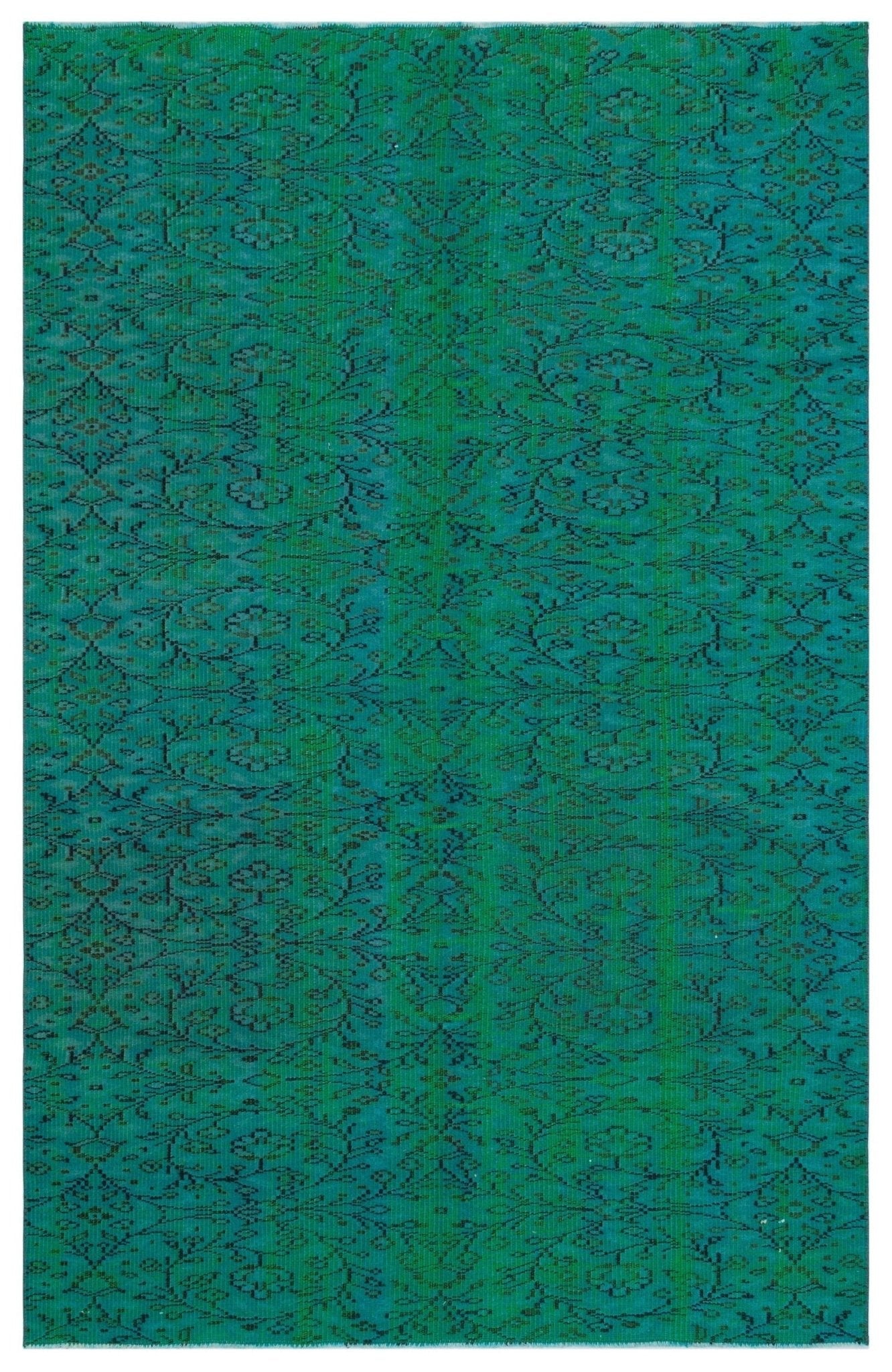 Atina 29982 Green Vintage Wool Handmade Area Rug 4'6" x 10'0"