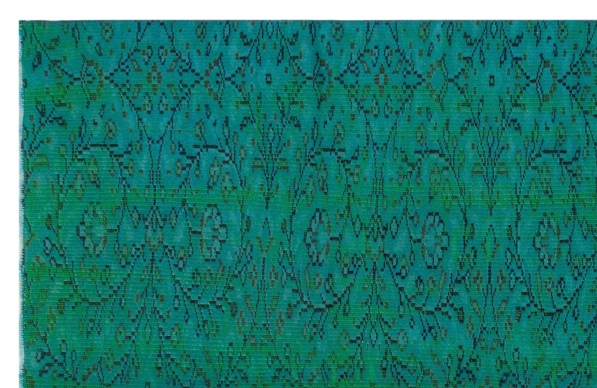 Atina 29982 Green Vintage Wool Handmade Area Rug 4'6" x 10'0"