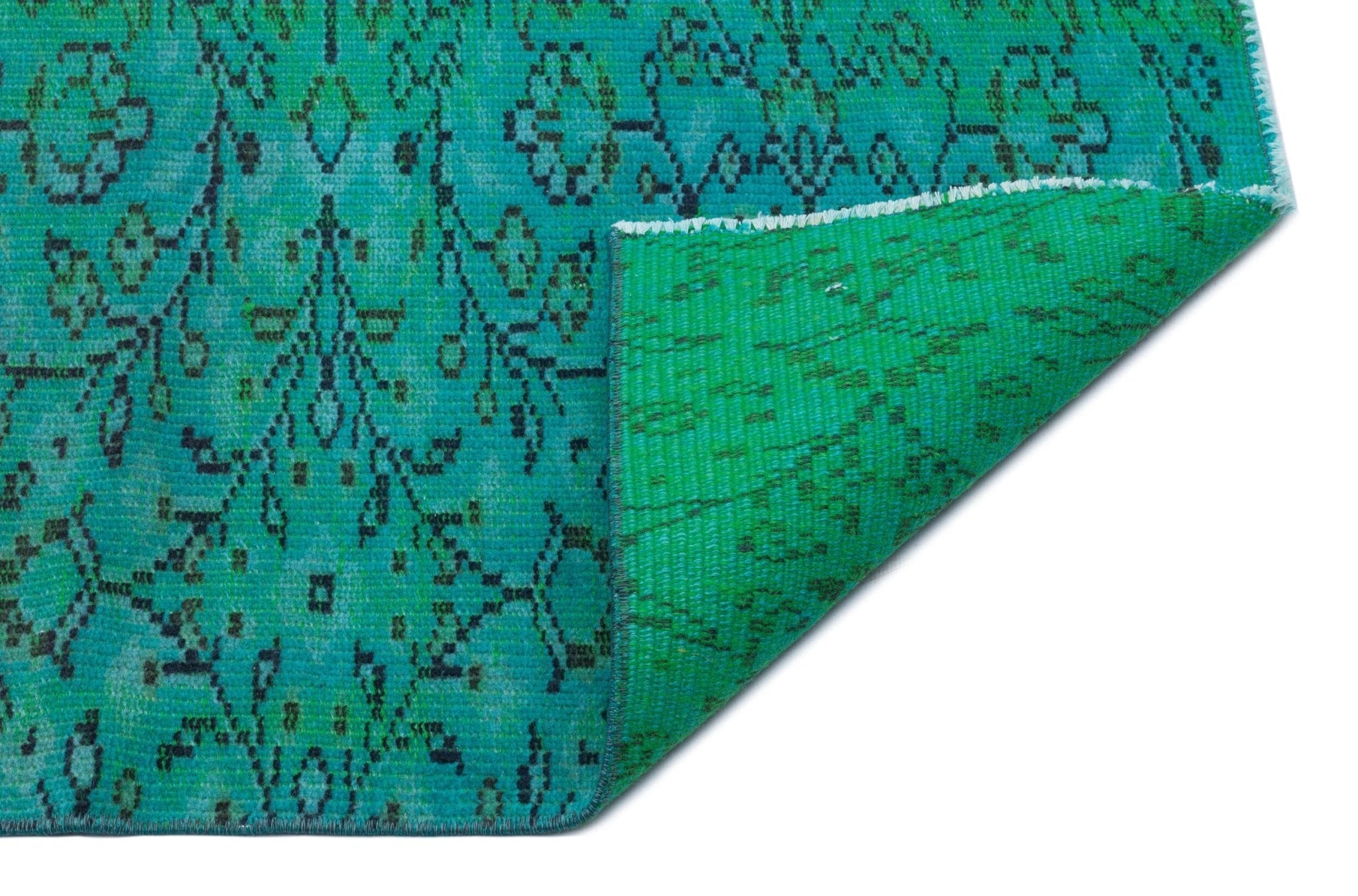 Atina 29982 Green Vintage Wool Handmade Area Rug 4'6" x 10'0"