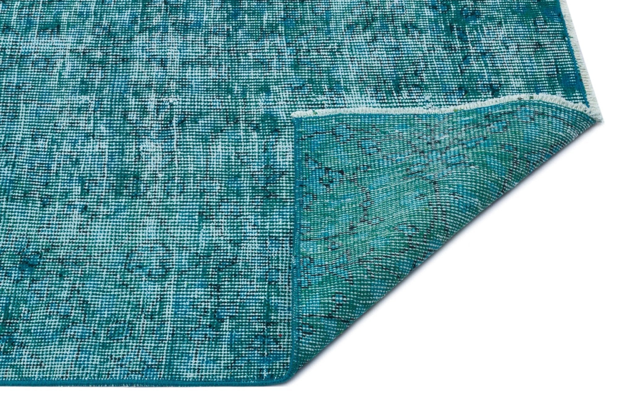 Atina 31025 Turquoise Vintage Wool Handmade Area Rug 5'5" x 8'7"