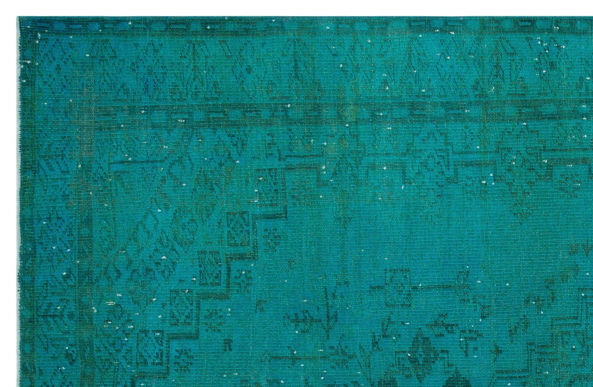 Atina 31028 Turquoise Vintage Wool Handmade Area Rug 6'2" x 9'5"