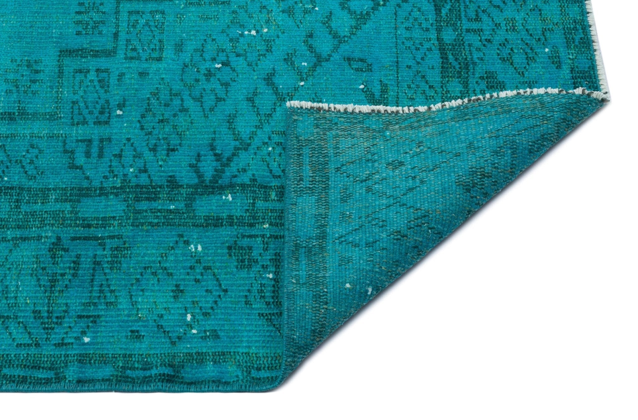 Atina 31028 Turquoise Vintage Wool Handmade Area Rug 6'2" x 9'5"
