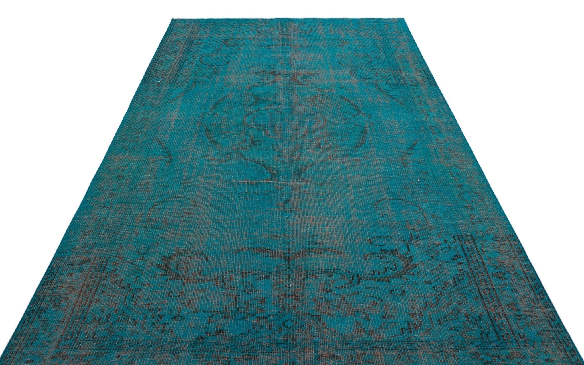 Atina 31033 Turquoise Vintage Wool Handmade Area Rug 5'6" x 8'8"