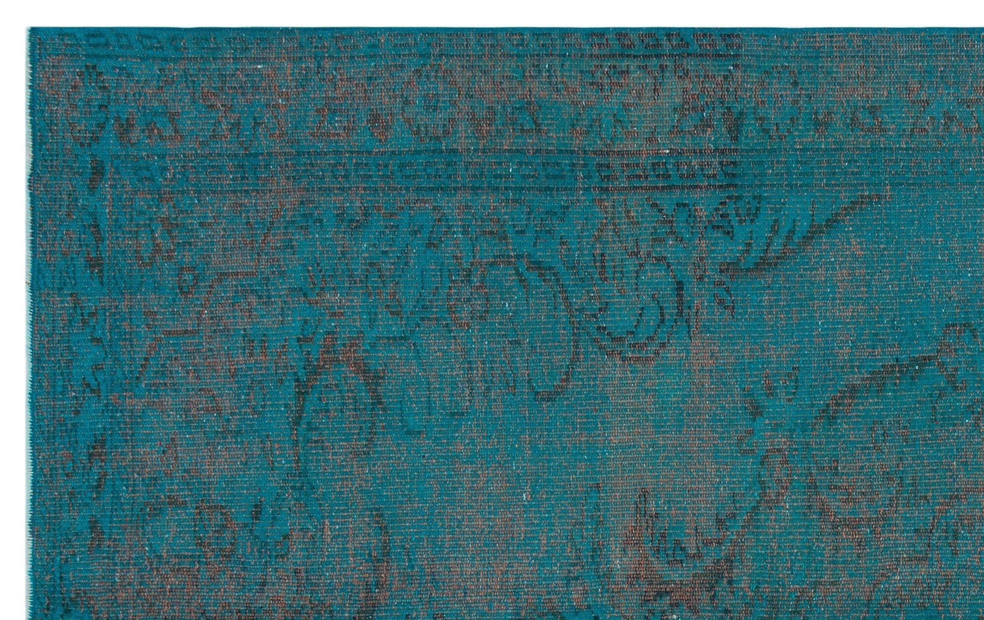 Atina 31033 Turquoise Vintage Wool Handmade Area Rug 5'6" x 8'8"