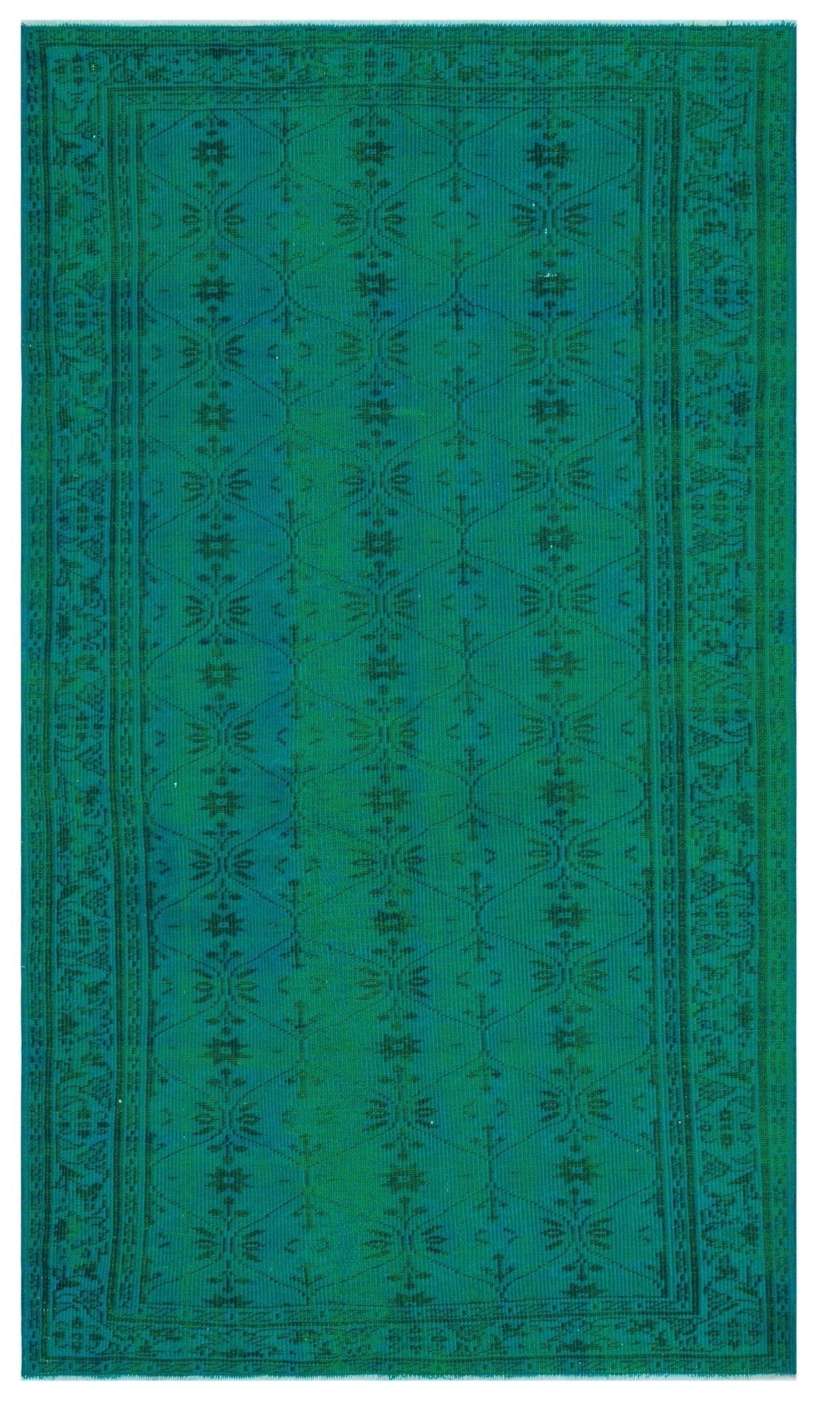 Atina 31036 Turquoise Vintage Wool Handmade Area Rug 5'1" x 8'7"