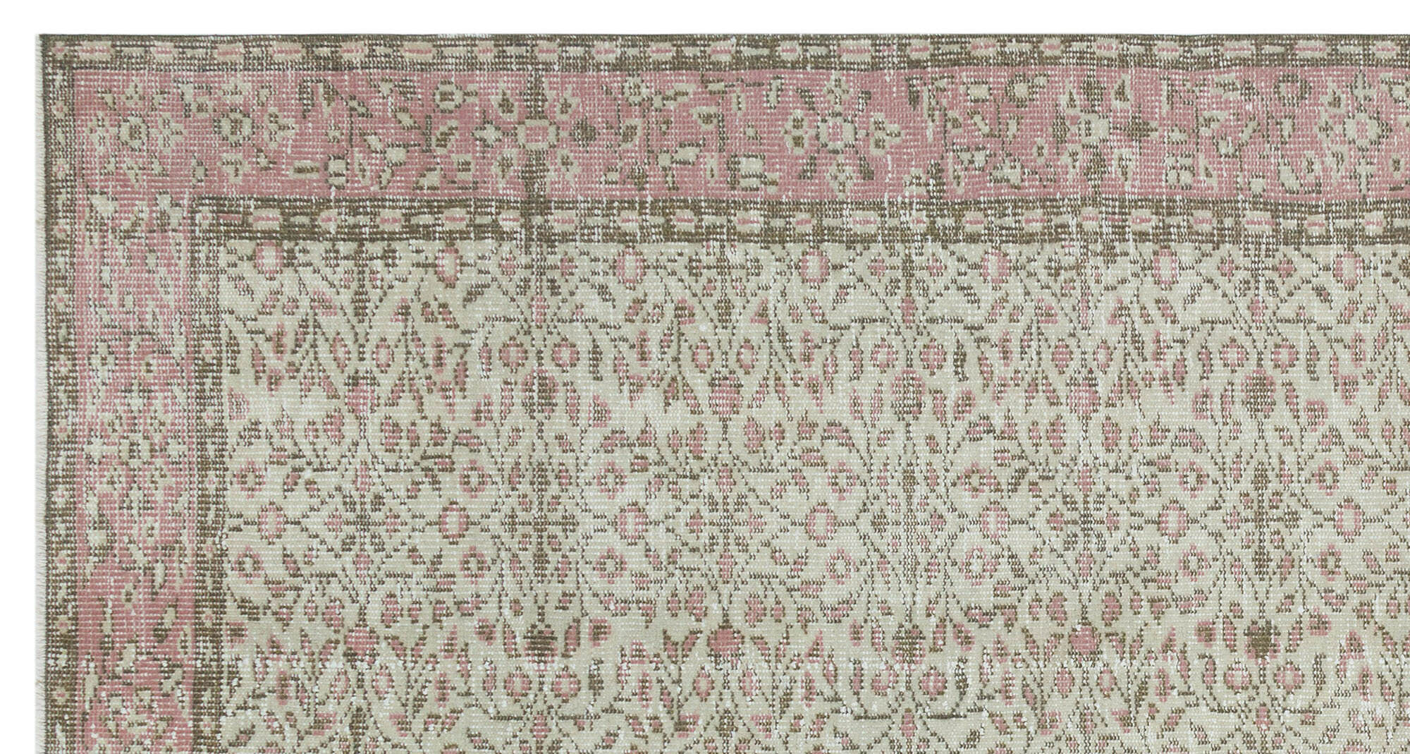 Atina 31061 Beige Vintage Wool Handmade Area Rug 5'7" x 8'3"
