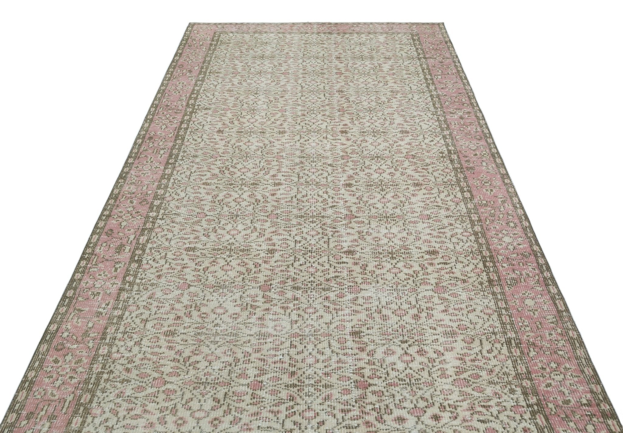 Atina 31061 Beige Vintage Wool Handmade Area Rug 5'7" x 8'3"