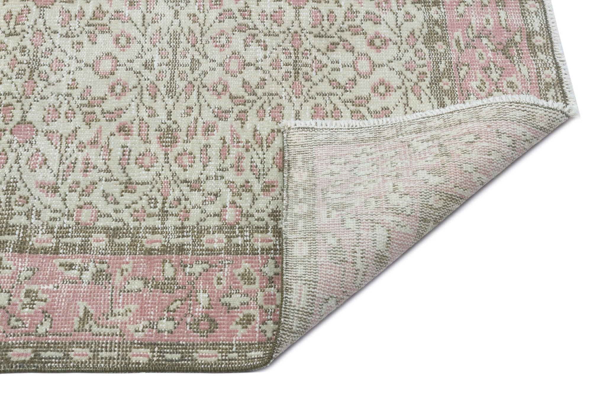 Atina 31061 Beige Vintage Wool Handmade Area Rug 5'7" x 8'3"