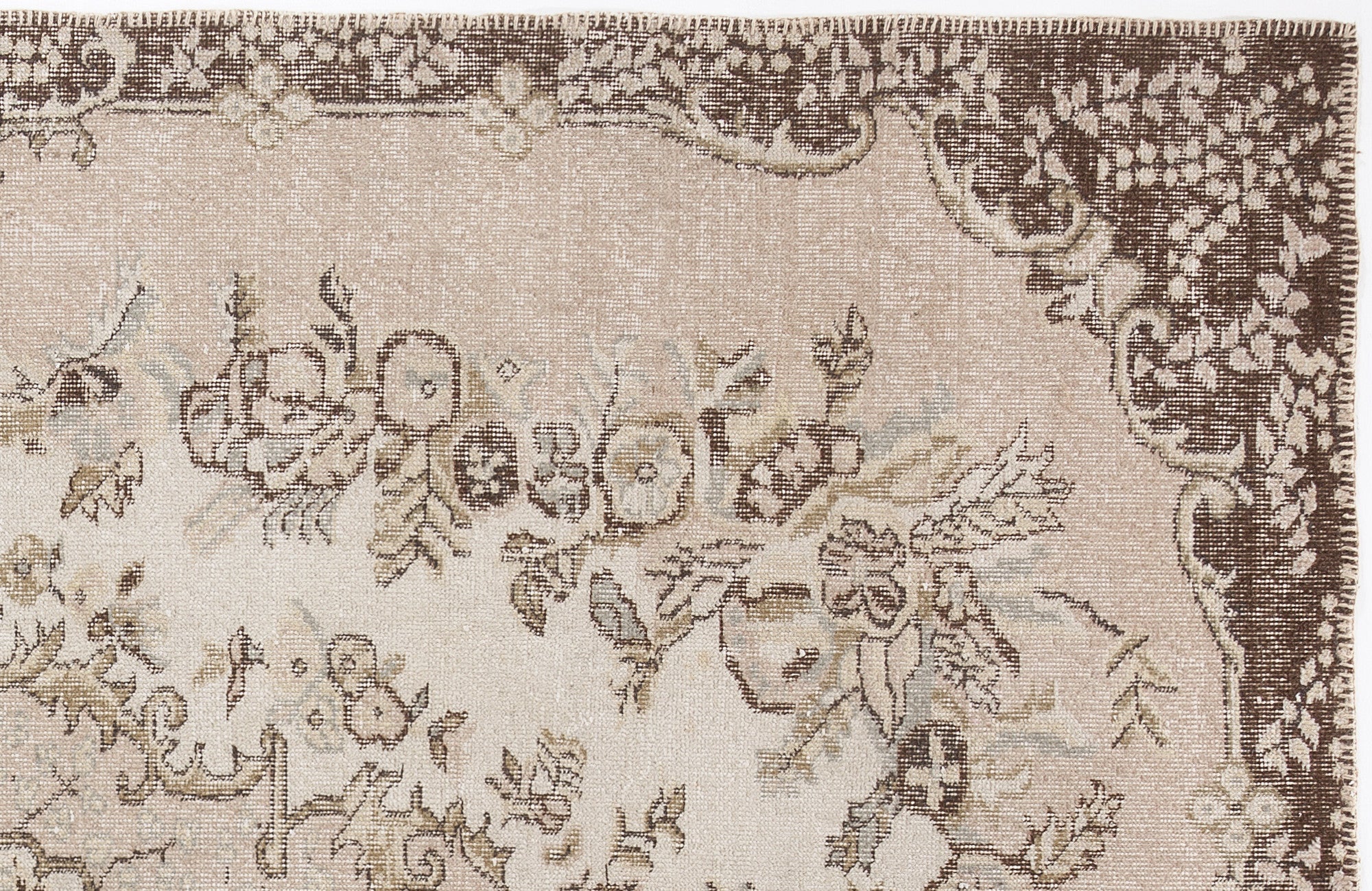 Atina 3243 Beige Vintage Wool Handmade Area Rug 5'7" x 10'1"
