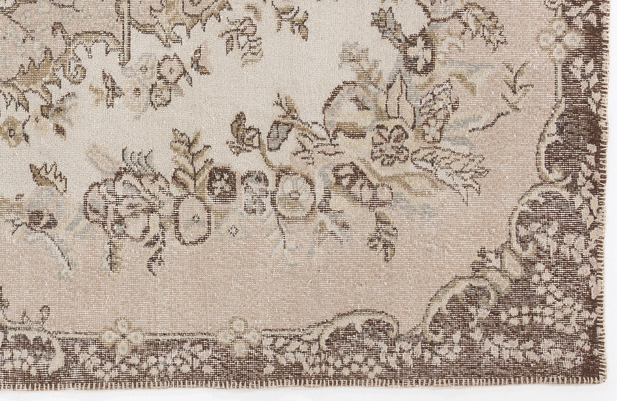 Atina 3243 Beige Vintage Wool Handmade Area Rug 5'7" x 10'1"
