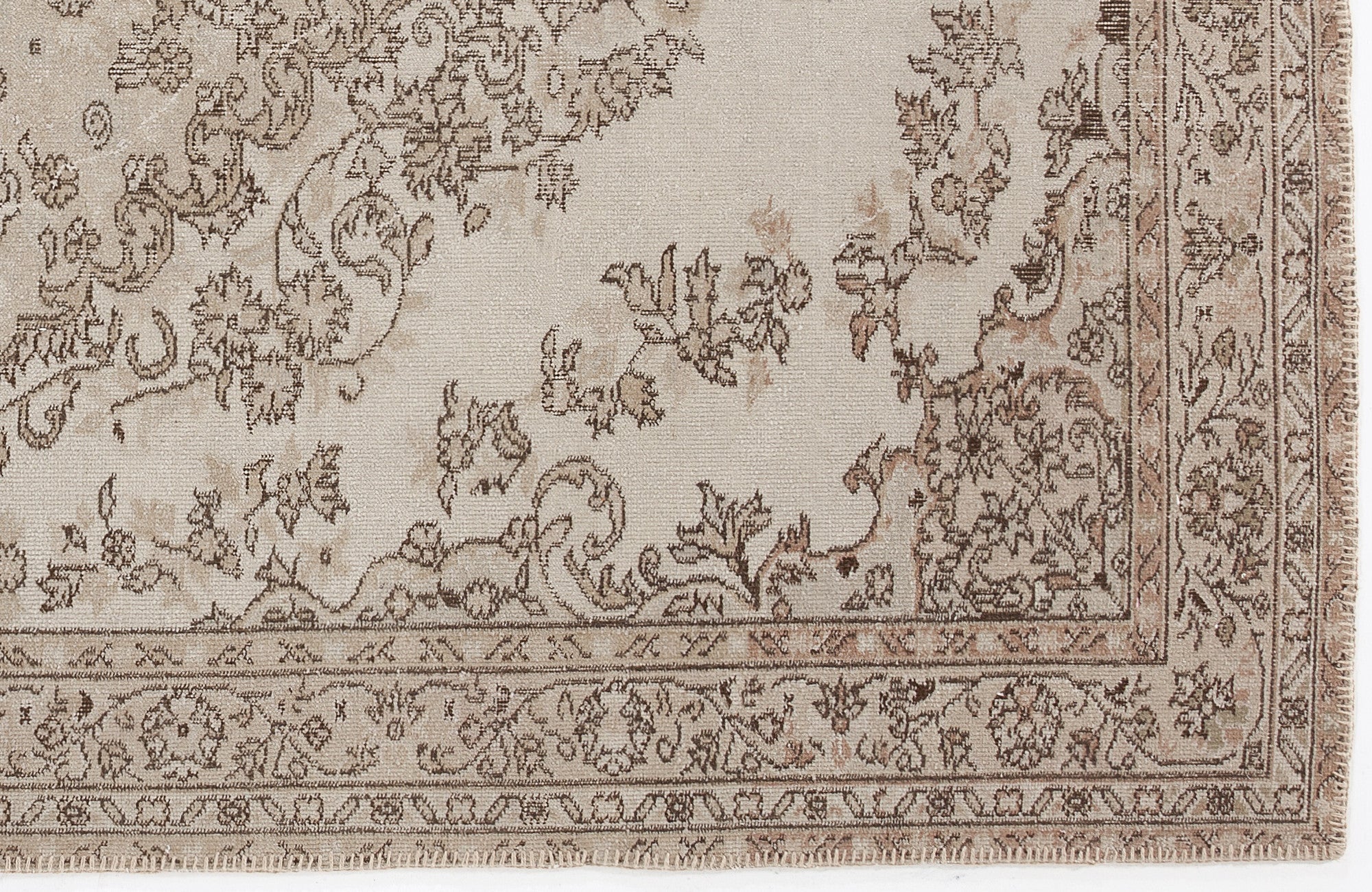 Atina 3244 Beige Vintage Wool Handmade Area Rug 5'8" x 9'2"