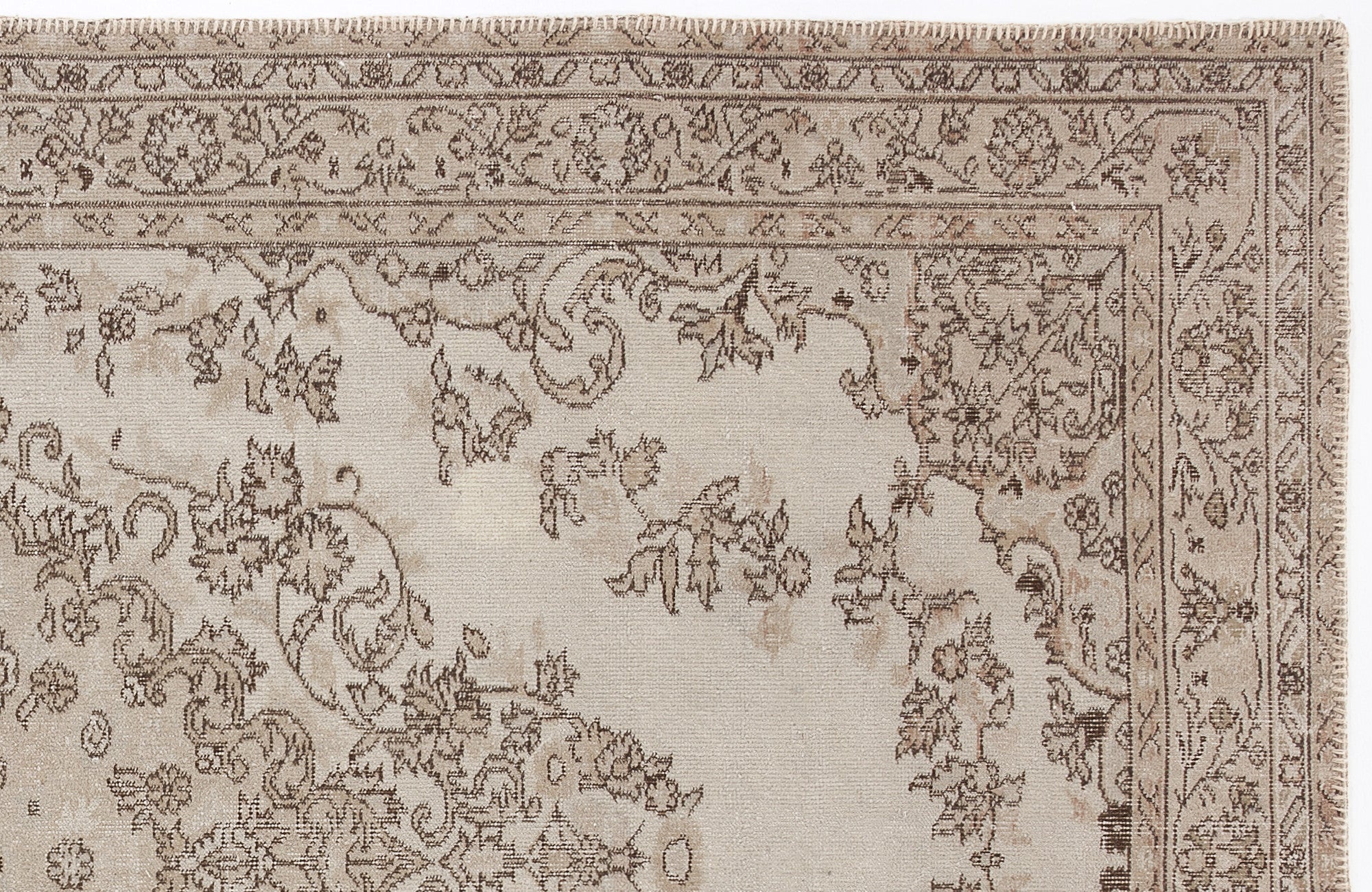 Atina 3244 Beige Vintage Wool Handmade Area Rug 5'8" x 9'2"