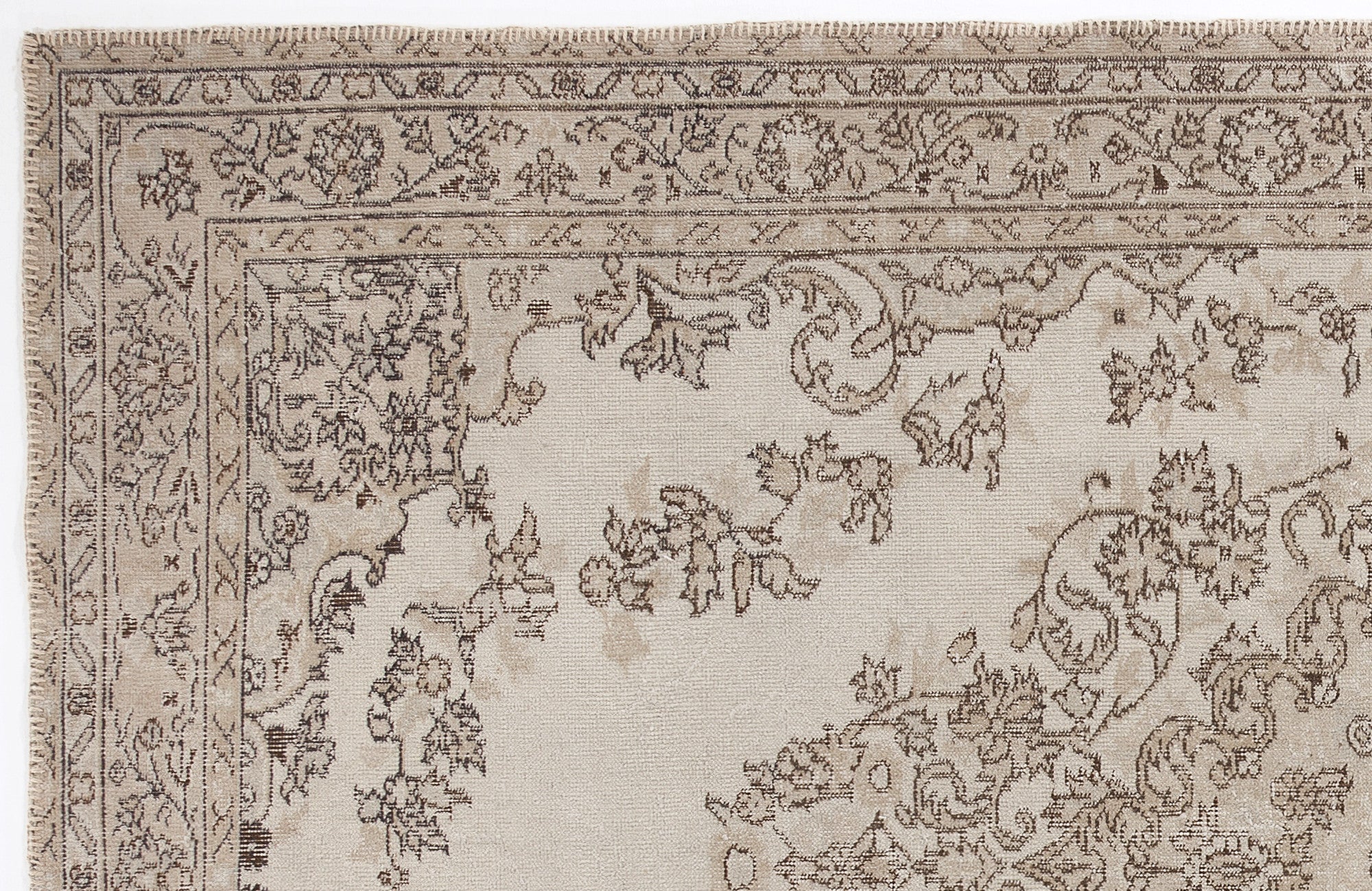 Atina 3244 Beige Vintage Wool Handmade Area Rug 5'8" x 9'2"