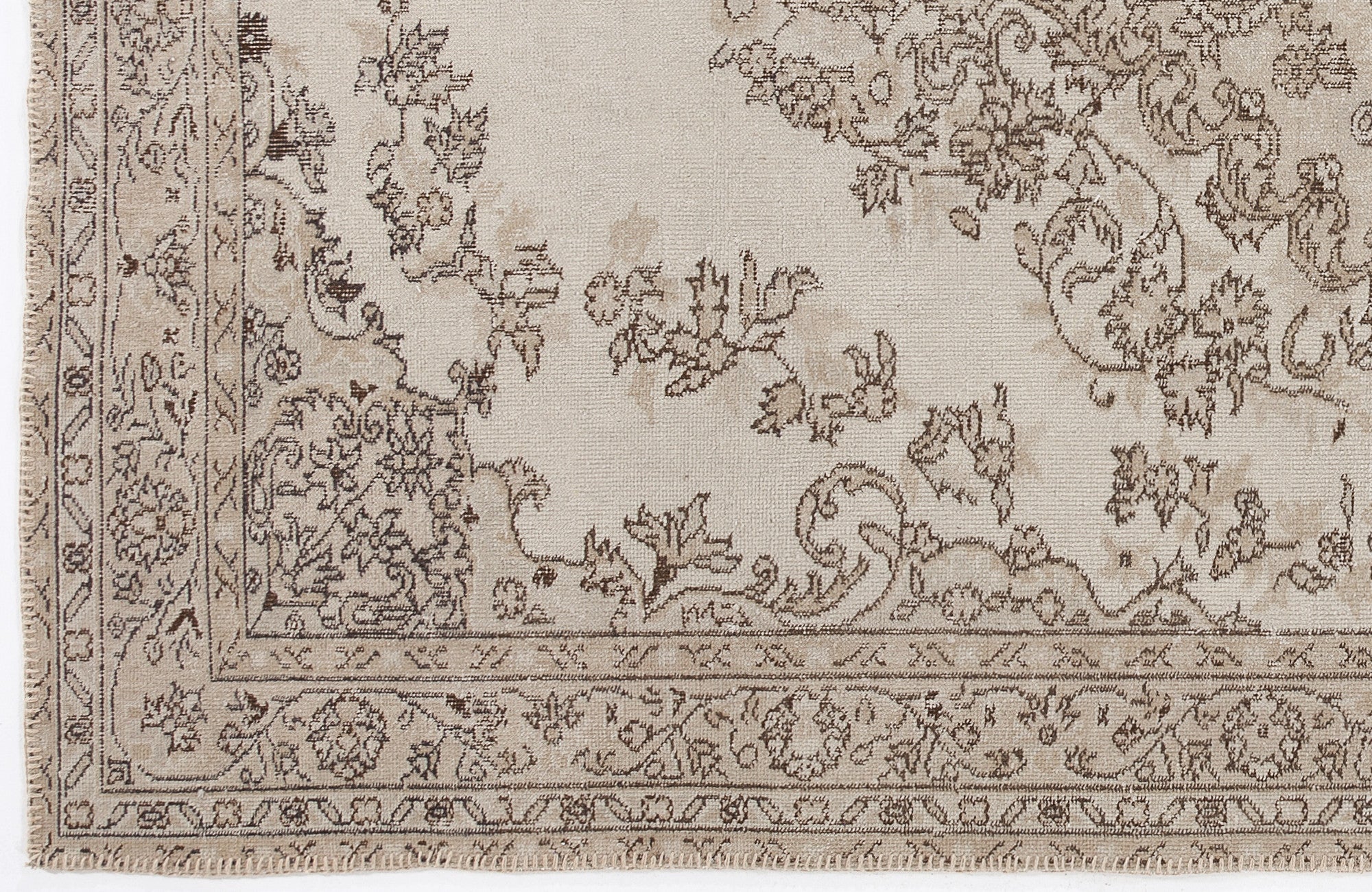 Atina 3244 Beige Vintage Wool Handmade Area Rug 5'8" x 9'2"