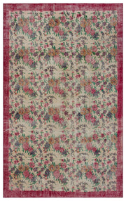 Atina 33415 Beige Vintage Wool Handmade Area Rug 6'0" x 9'7"